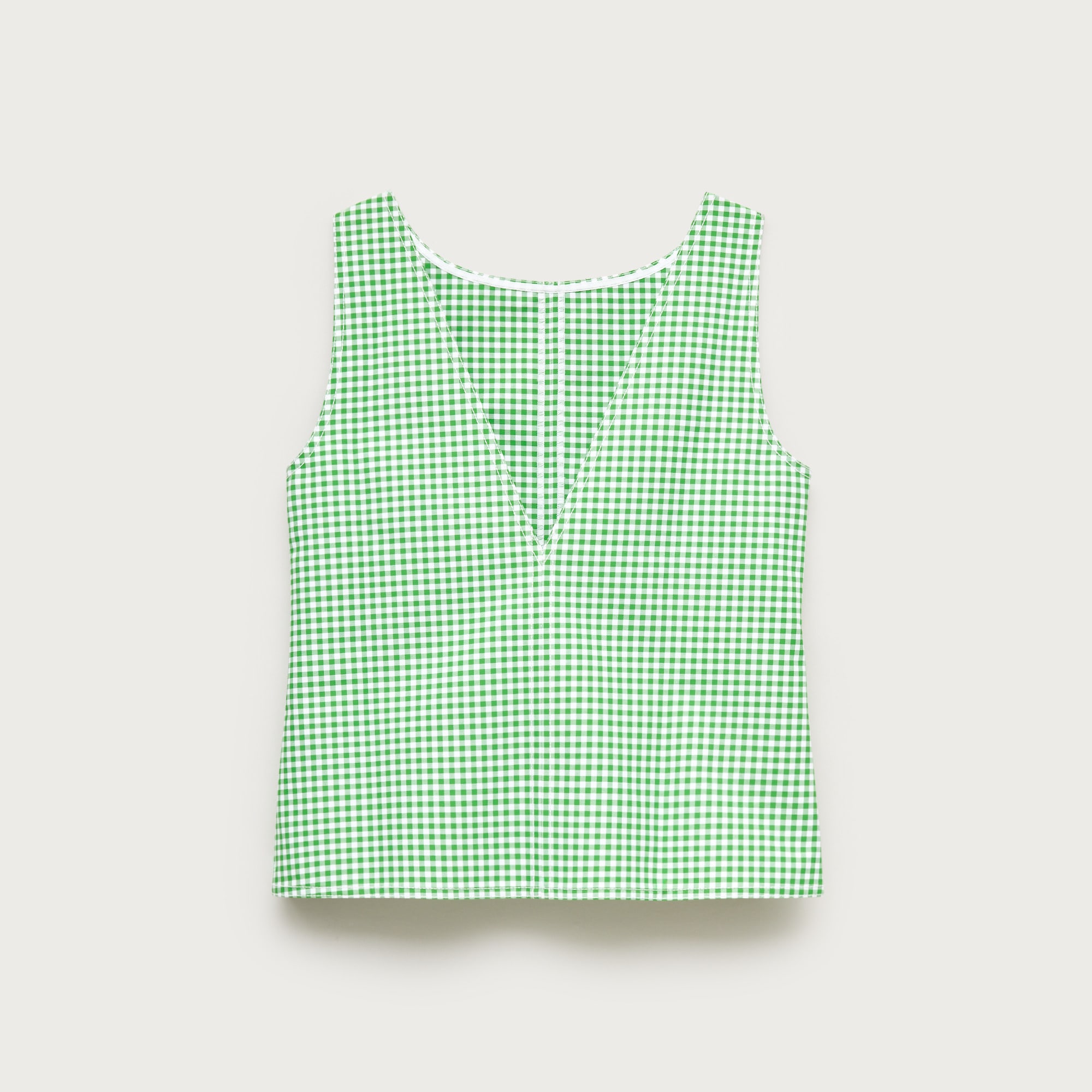 Shell top in gingham double cotton poplin