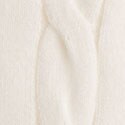 Short-sleeve cotton cable crewneck sweater IVORY