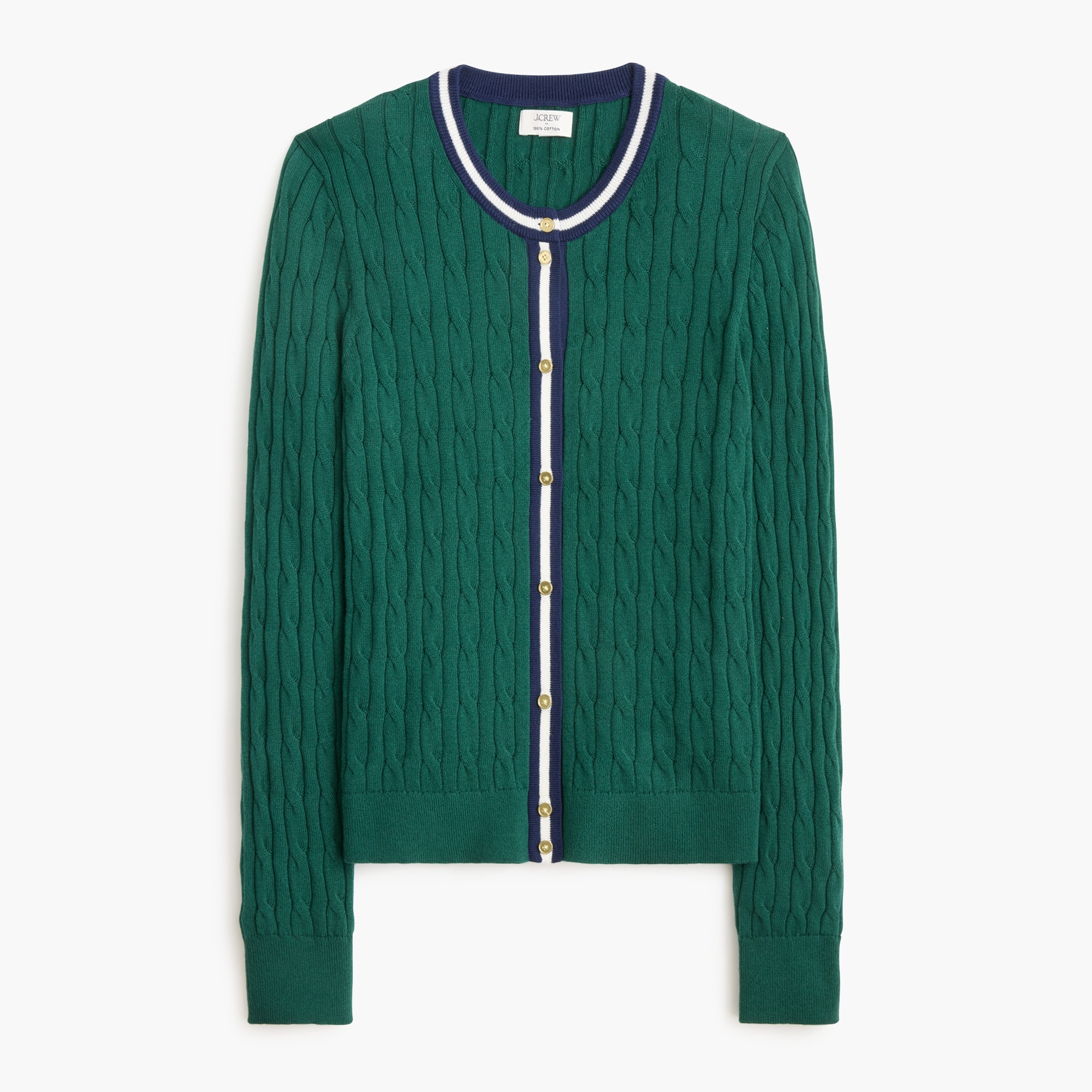 トップス CABLE CARDIGAN abyts 3 Cotton Tipped Cable Cardigan Sweater For Women | Factory