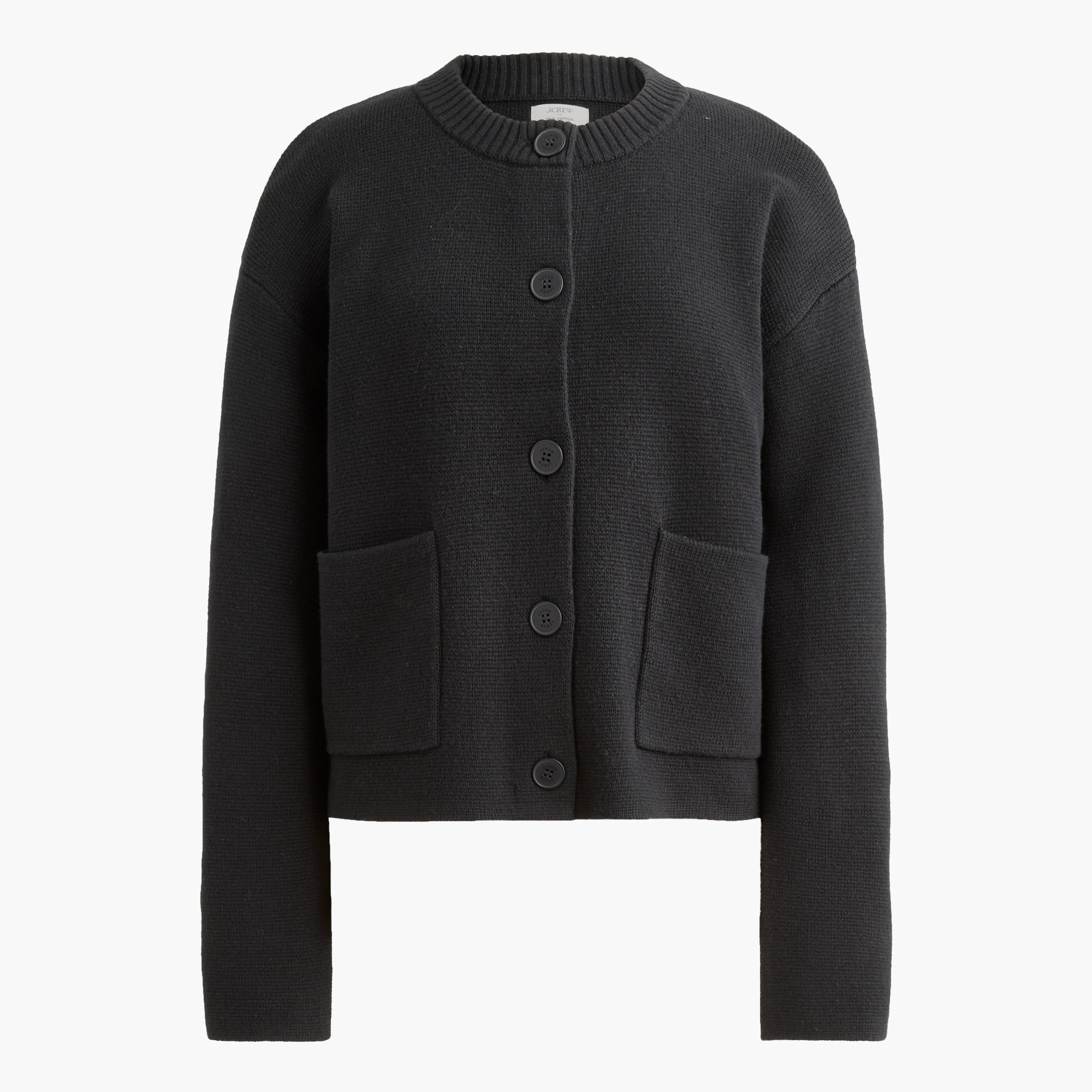 Cotton sweater-jacket with pockets