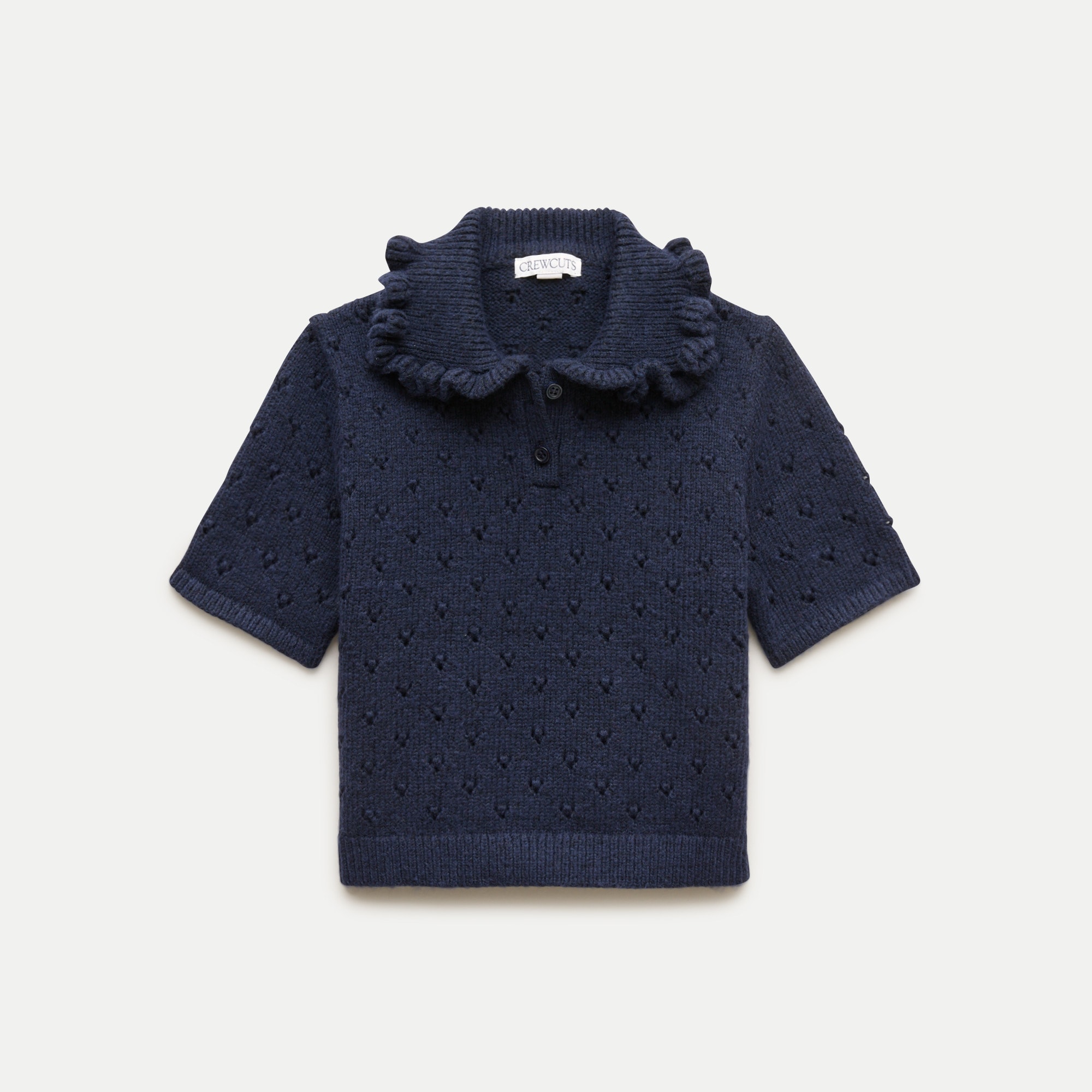 Girls' ruffle-collar sweater-polo