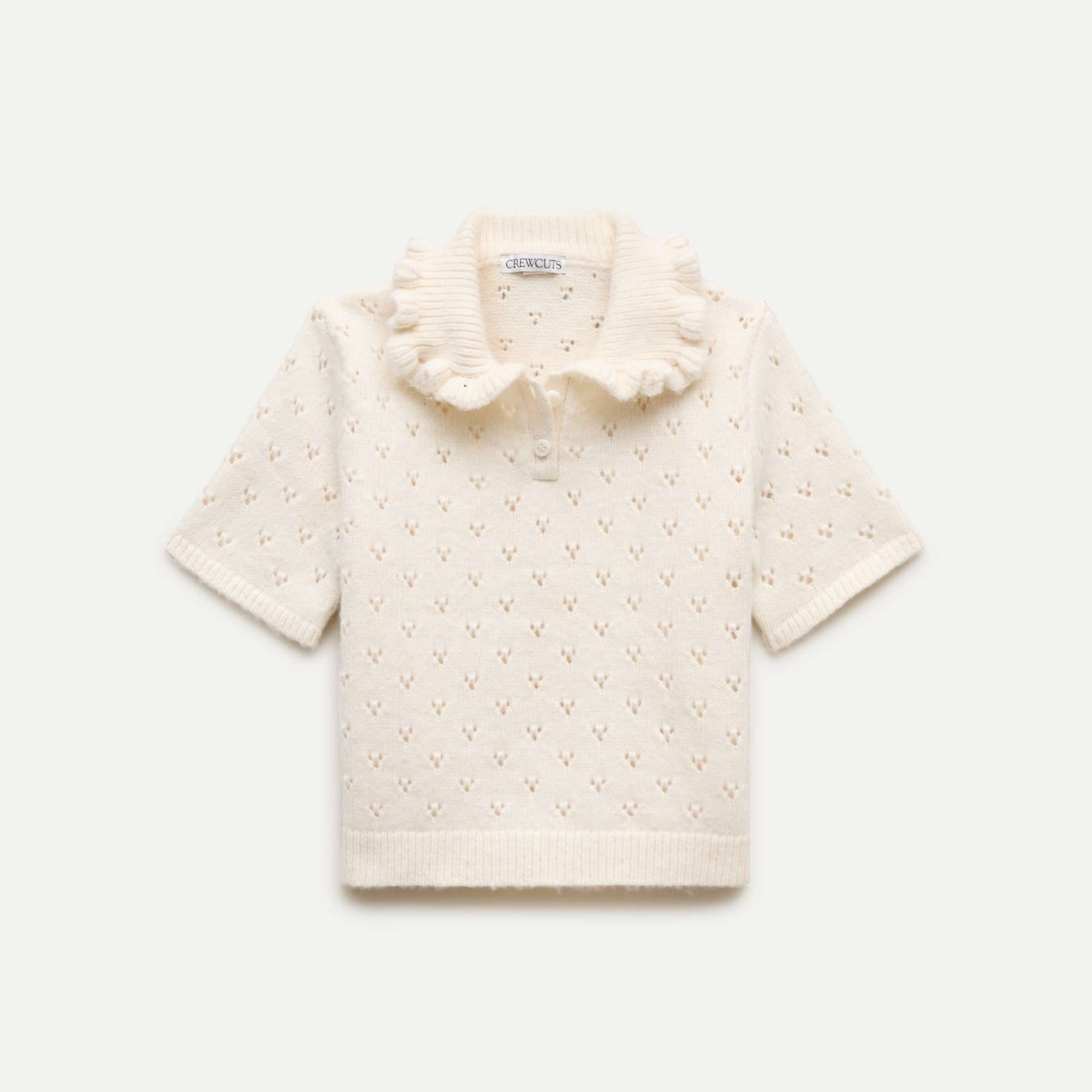 Girls' ruffle-collar sweater-polo