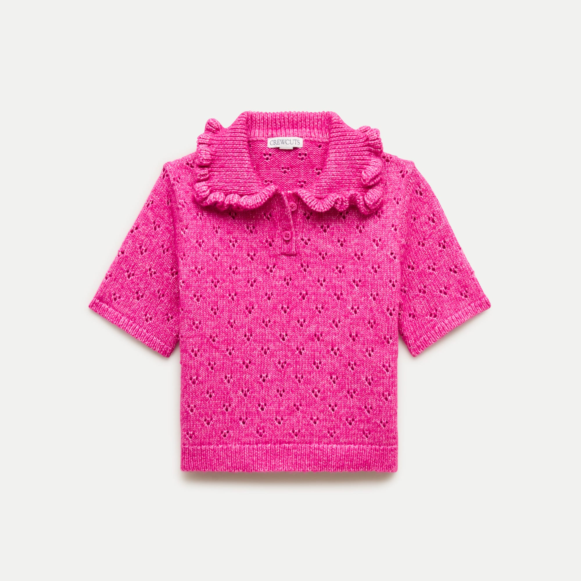 Girls' ruffle-collar sweater-polo