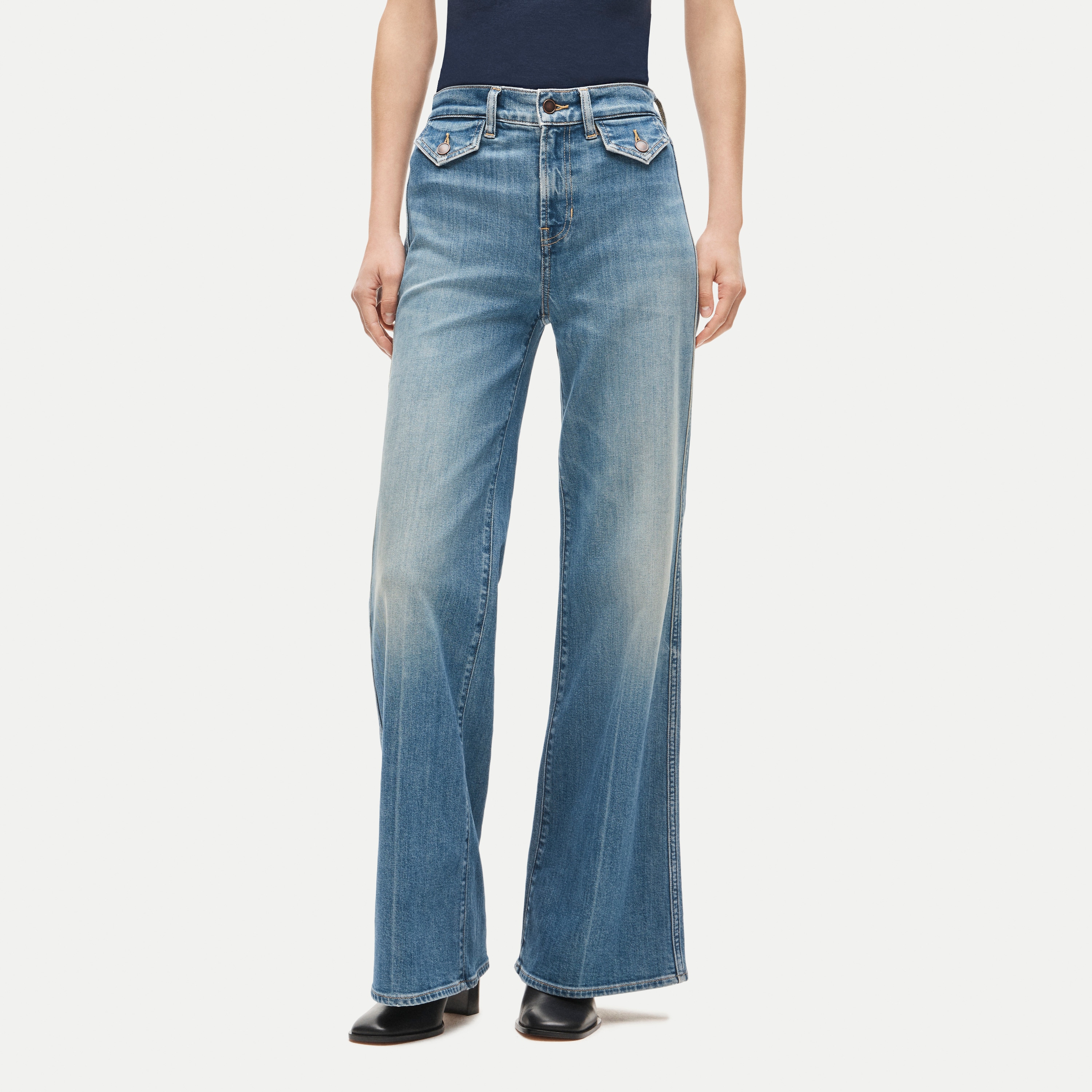Denim trouser jean with flap pockets - thumbnail 2