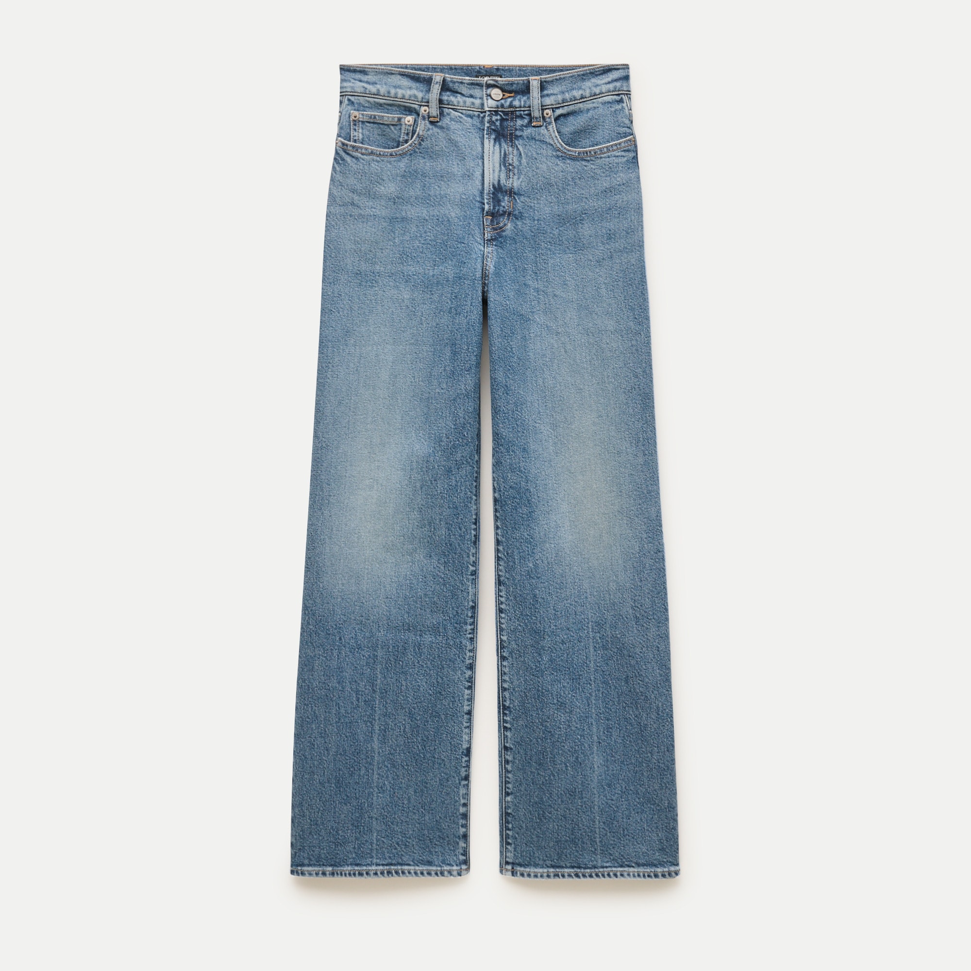Pintuck Denim Trouser In Rinse Wash For Women | J.Crew