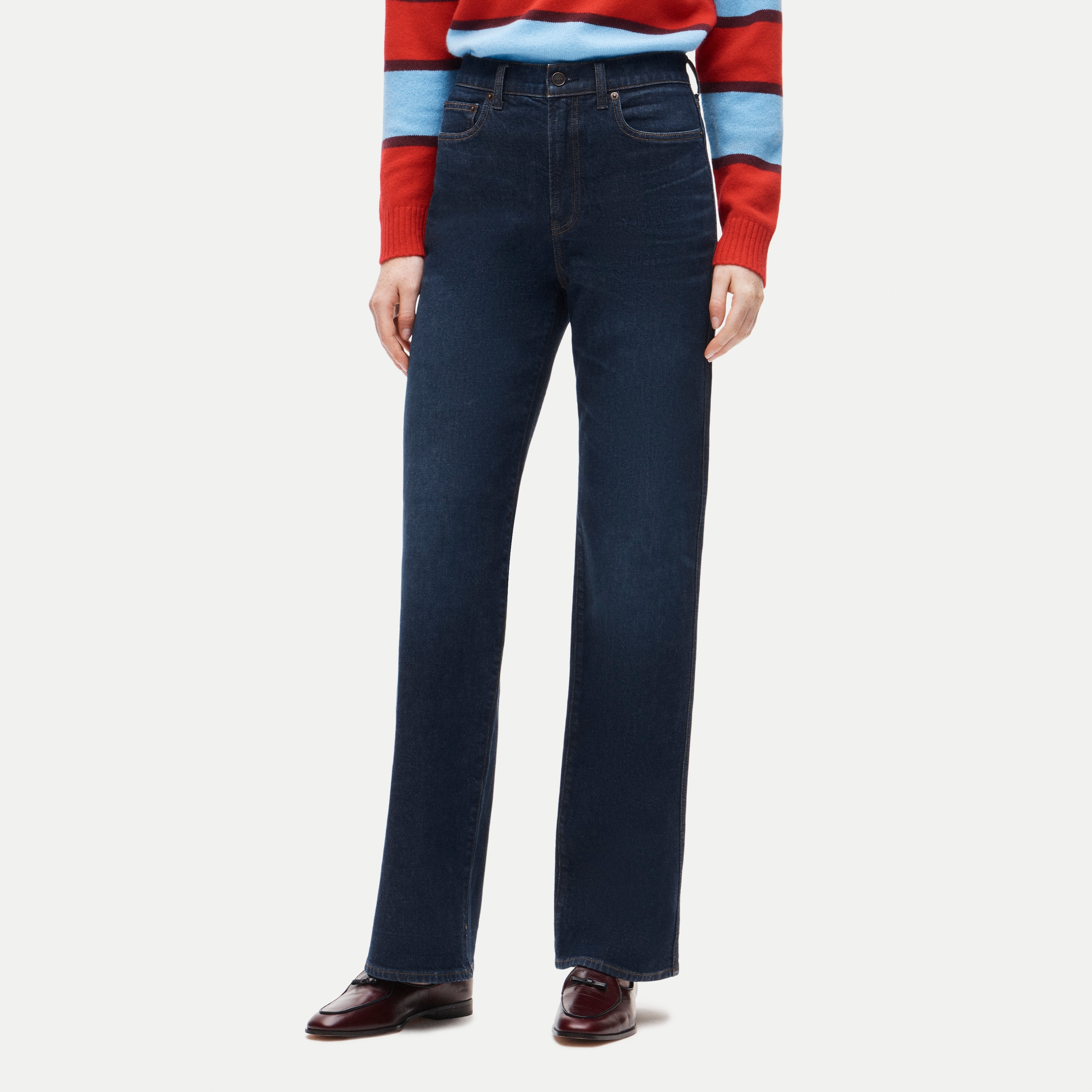 Full-length slim-wide jean