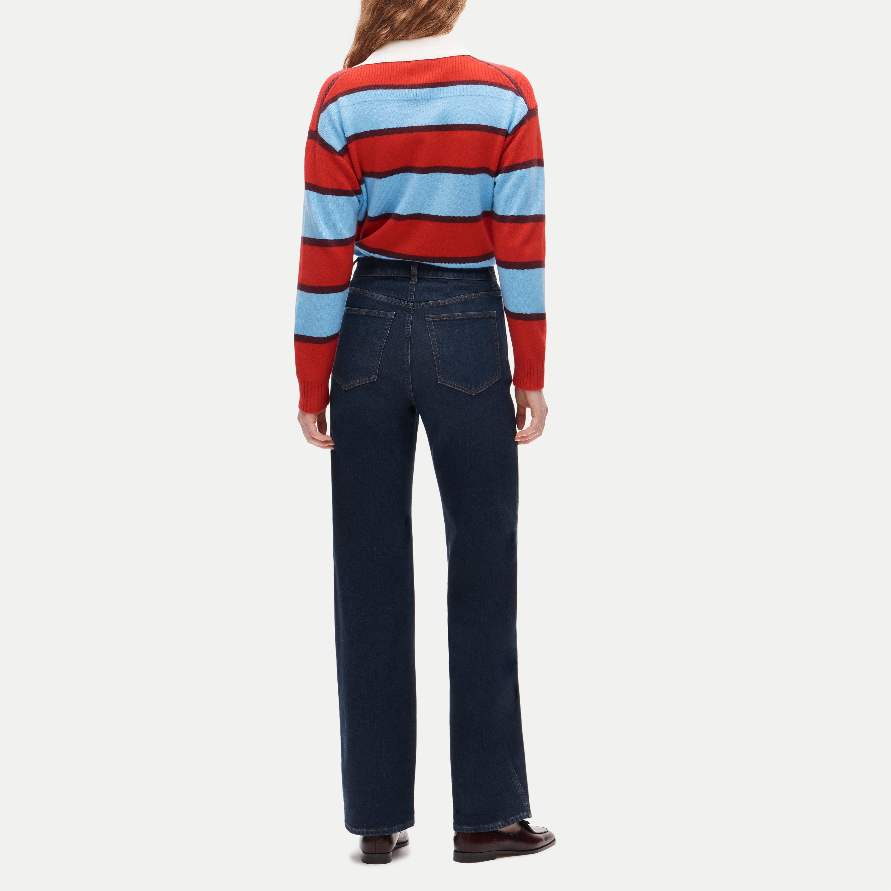 Full-length slim-wide jean