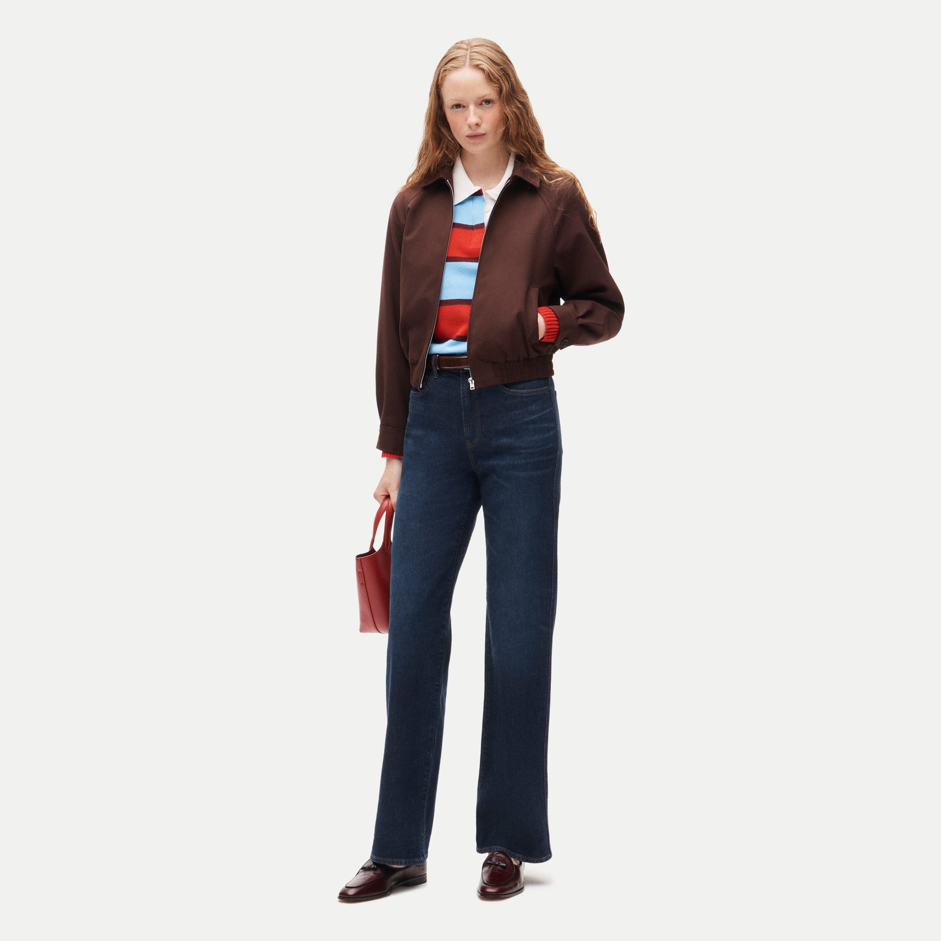 Full-length slim-wide jean