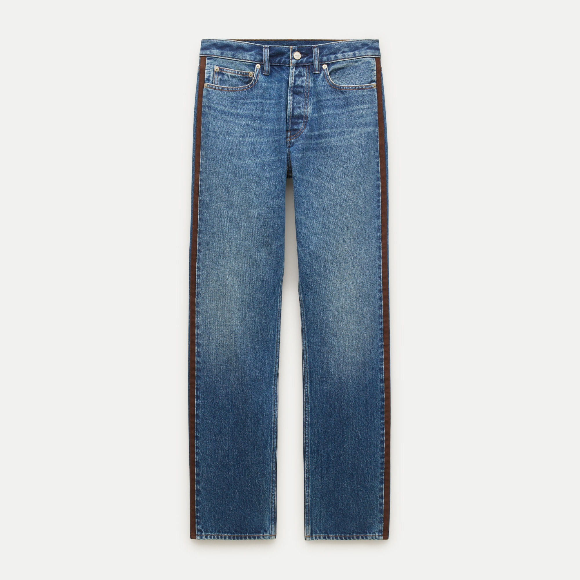 Jesse relaxed-straight jean with suede stripe