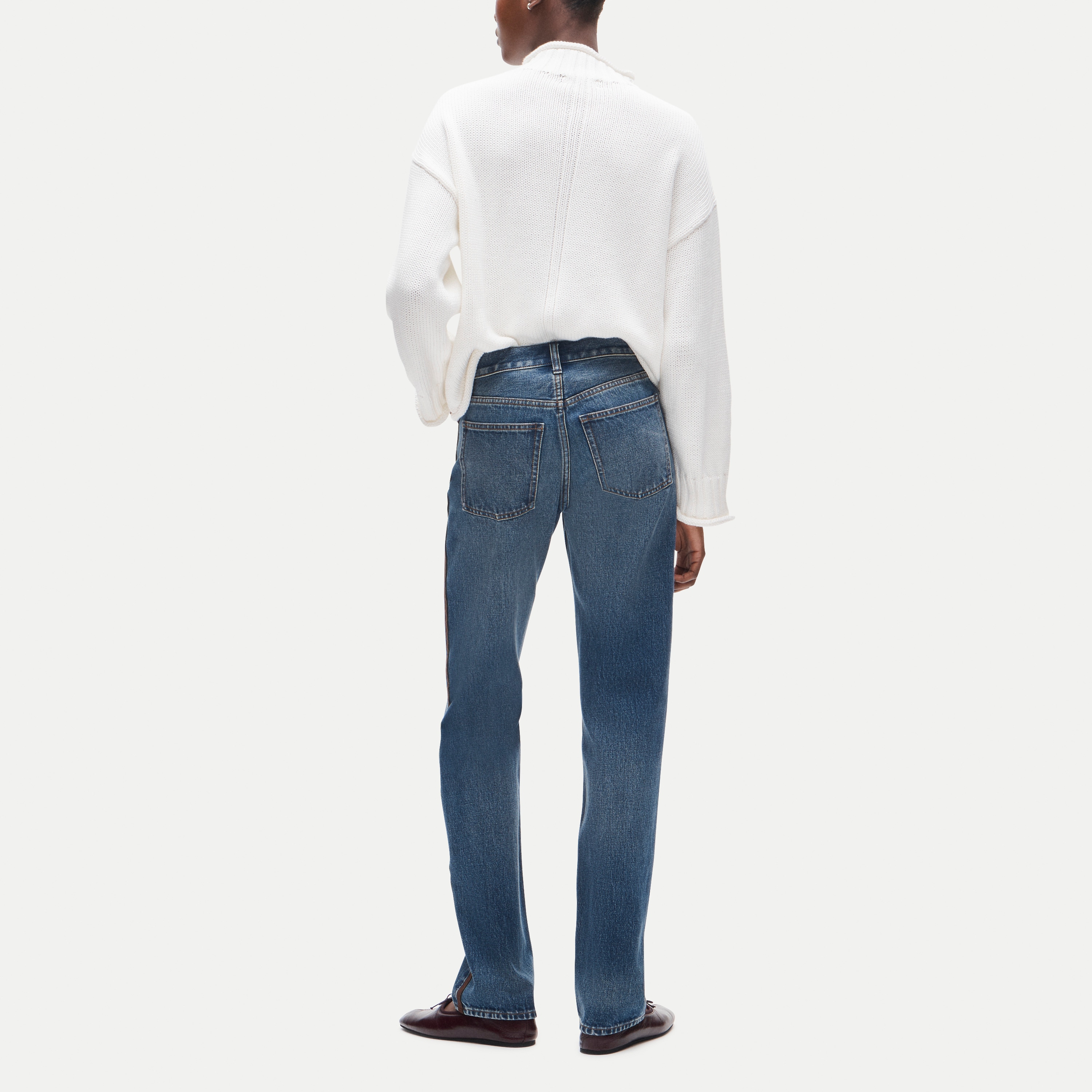 Jesse relaxed-straight jean with suede stripe