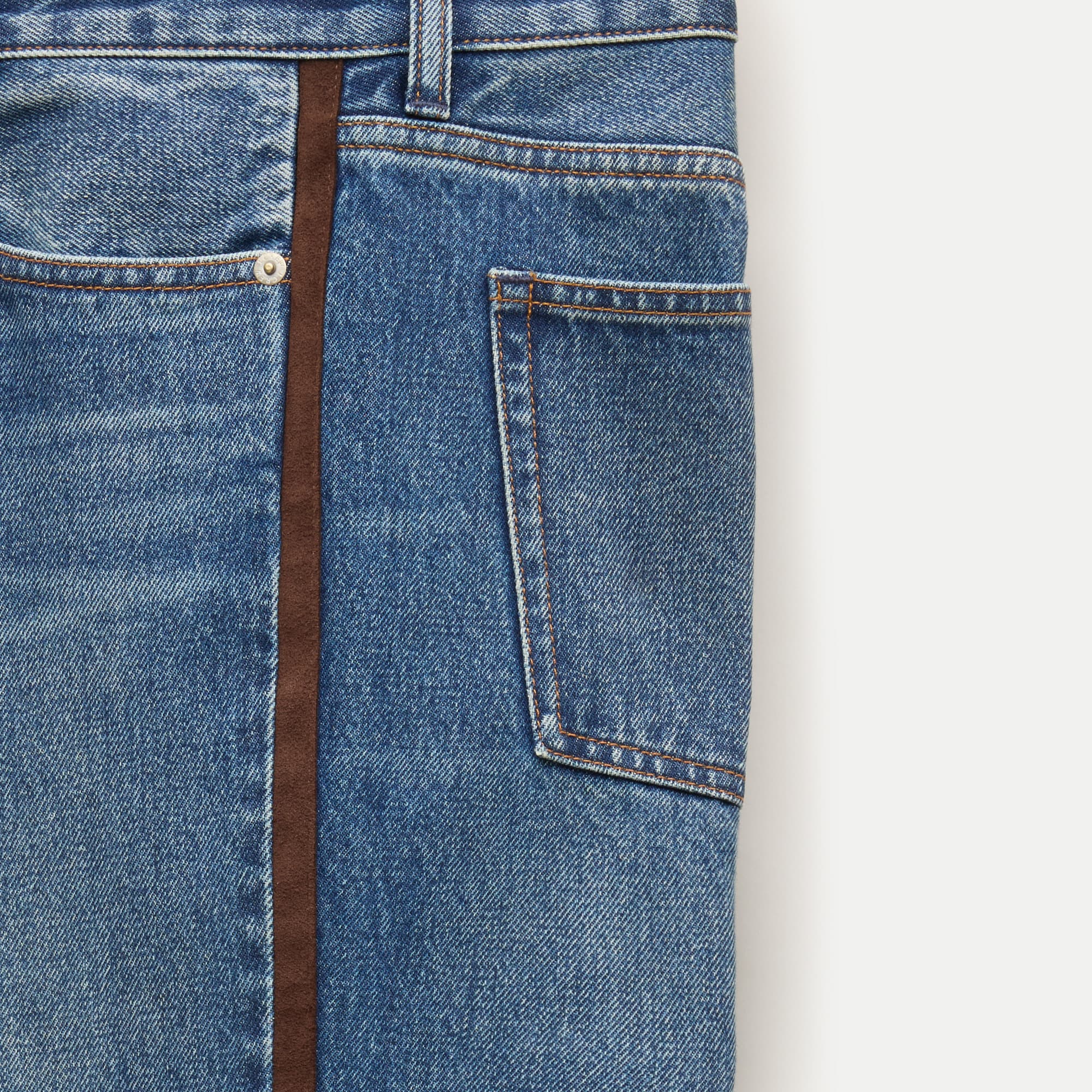 Jesse relaxed-straight jean with suede stripe