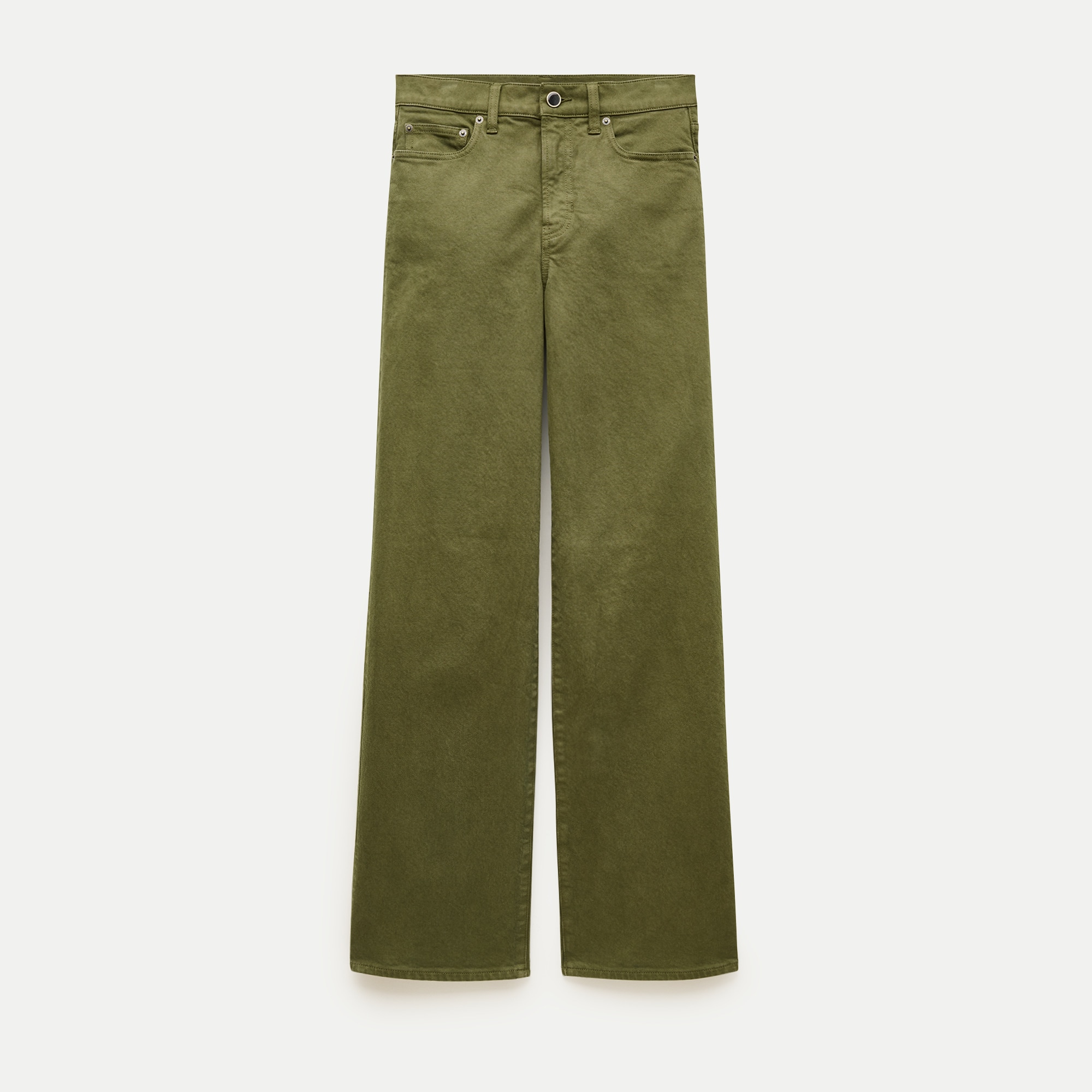 Full-length slim-wide jean in garment dye