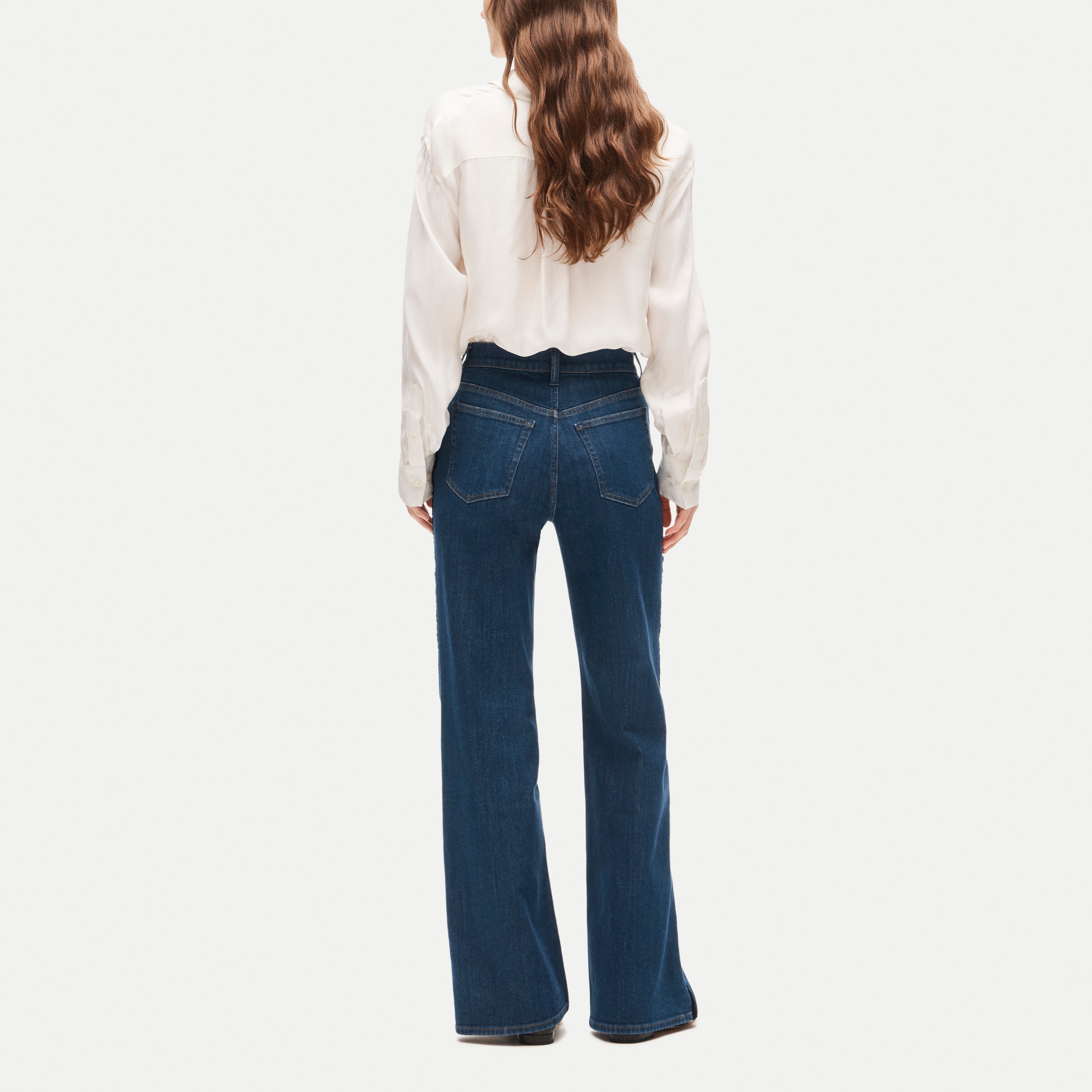 Denim trouser jean with corduroy stripe