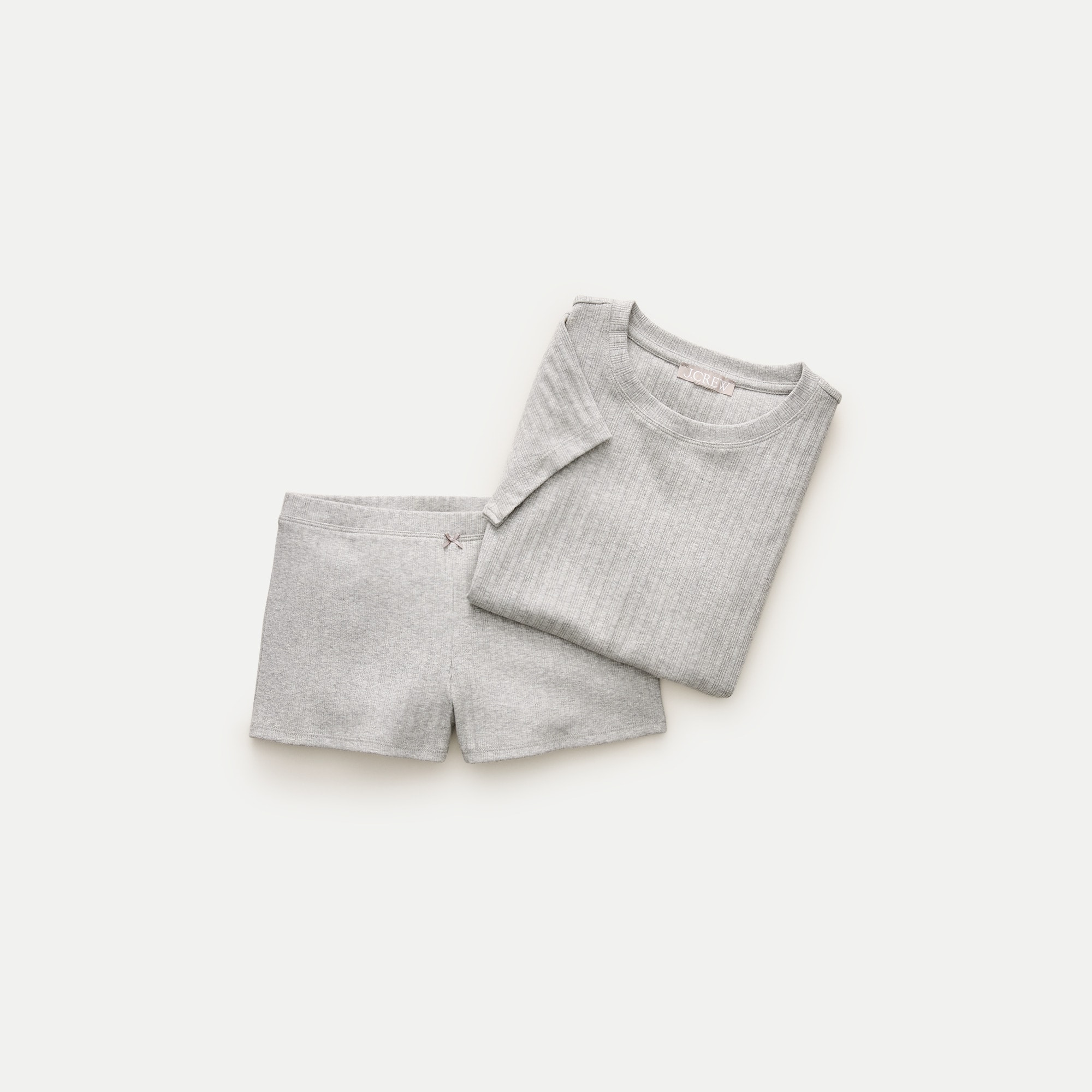 Cotton rib pajama short set
