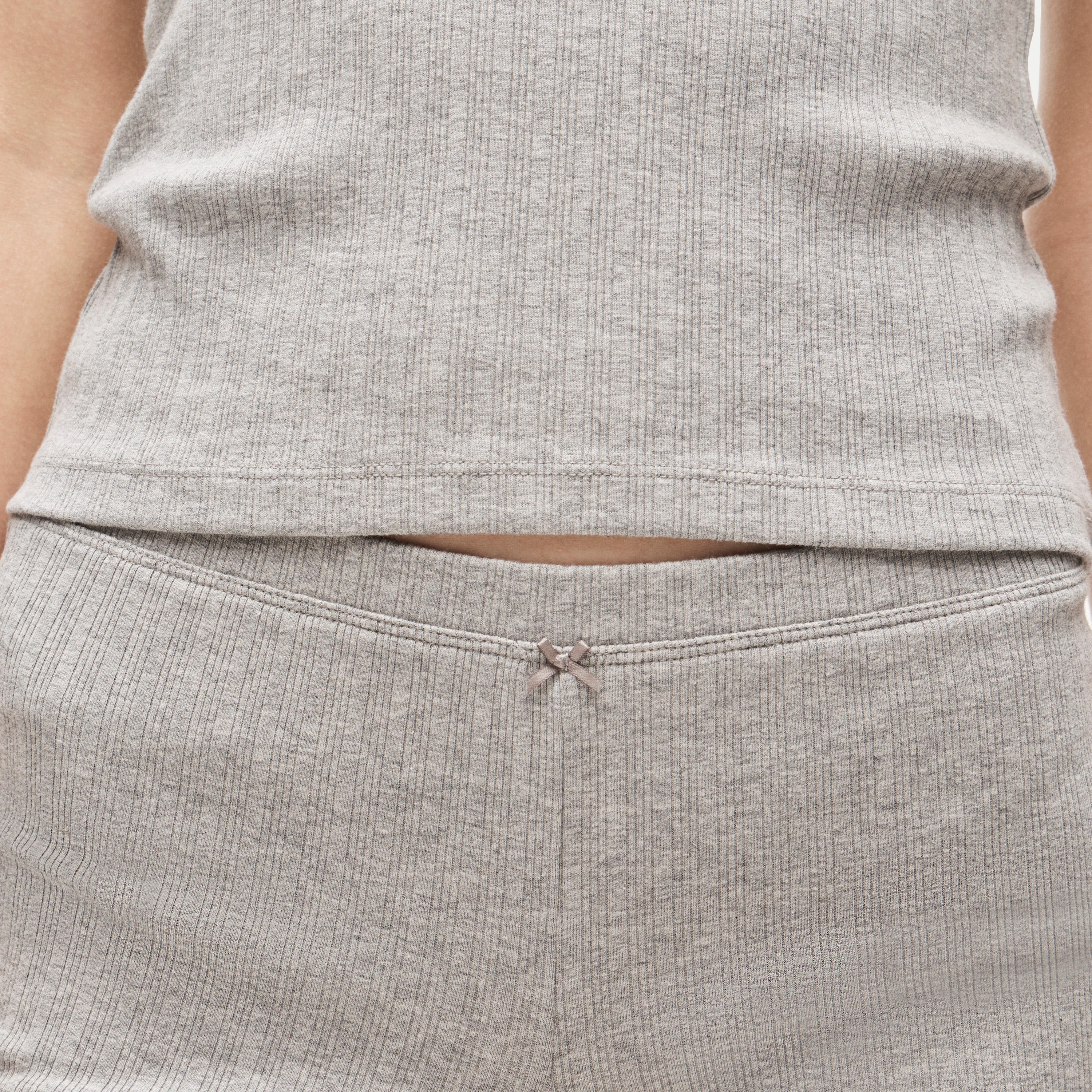 Cotton rib pajama short set