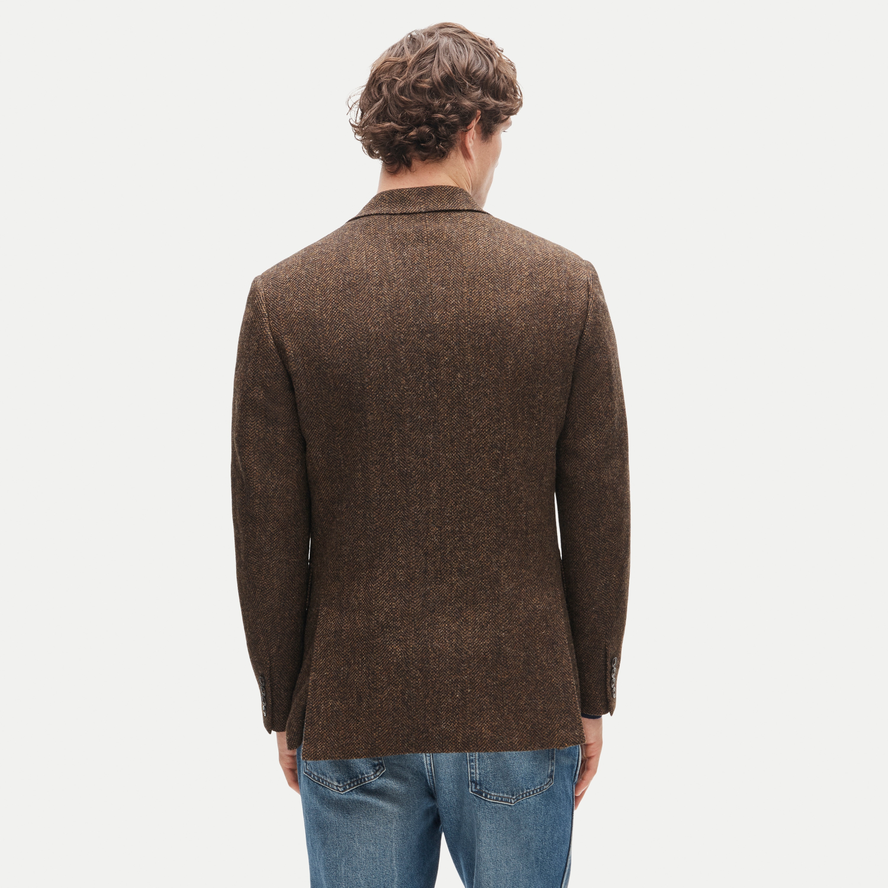 Sportcoat in English broken herringbone wool