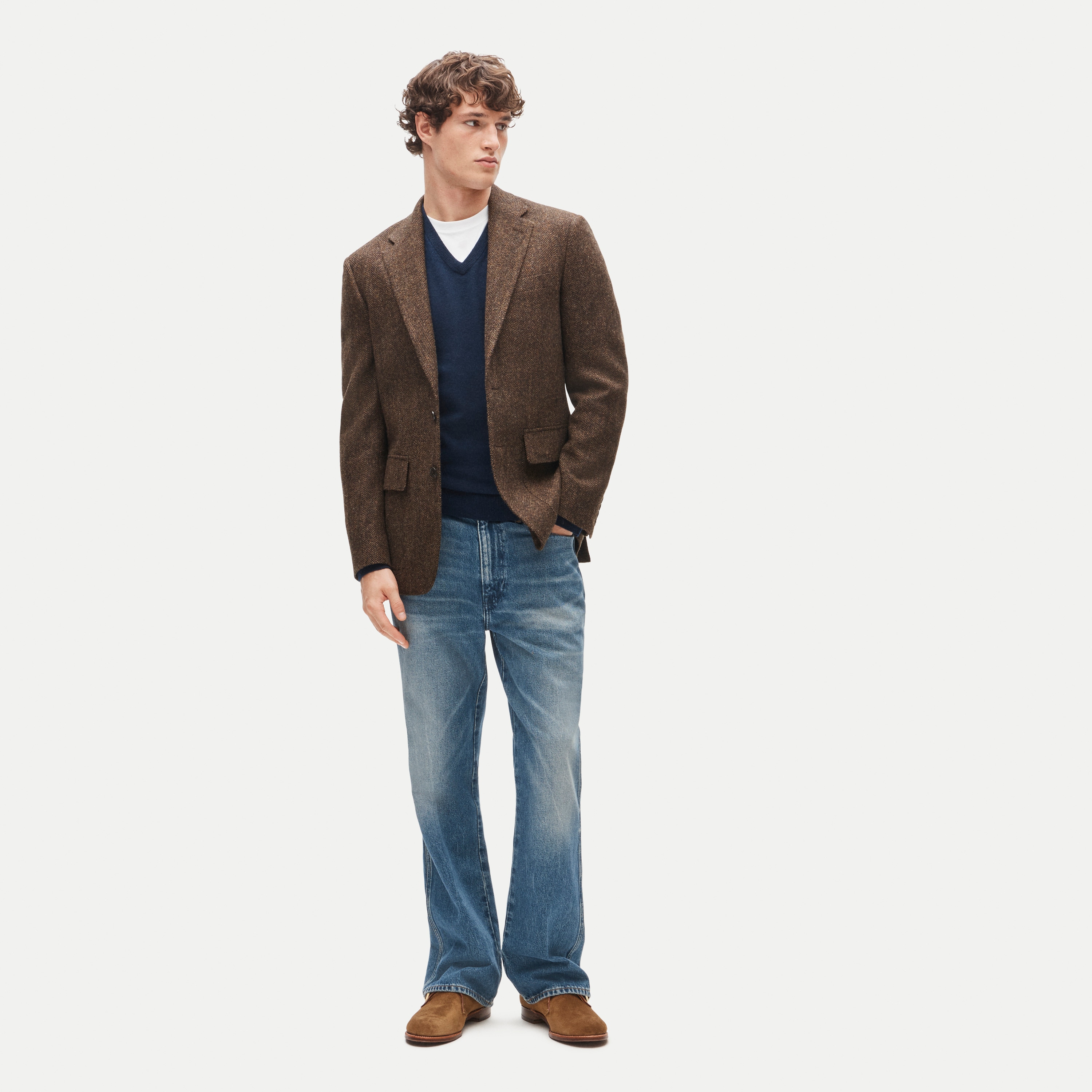 Sportcoat in English broken herringbone wool