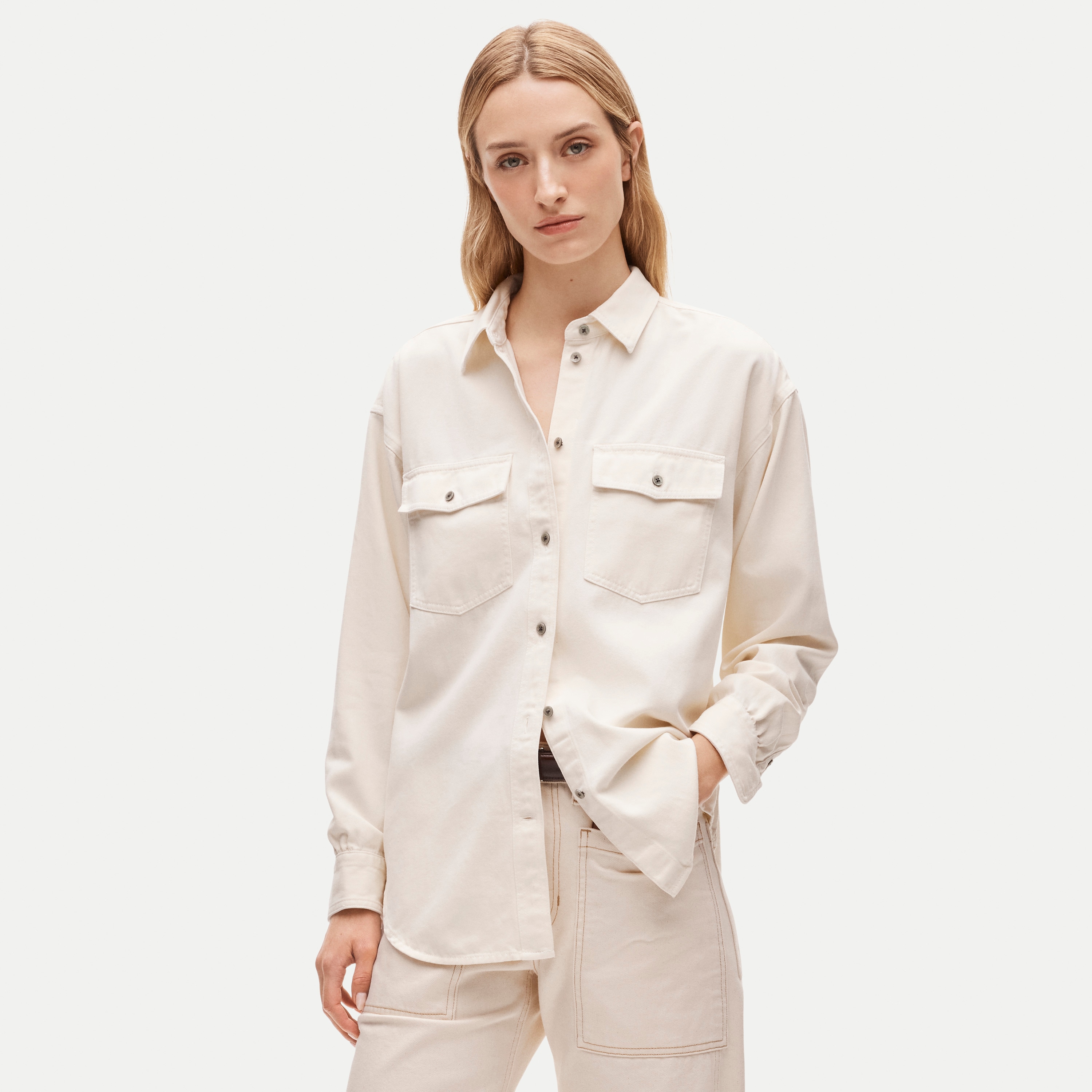 Étienne oversized button-up shirt in cotton twill