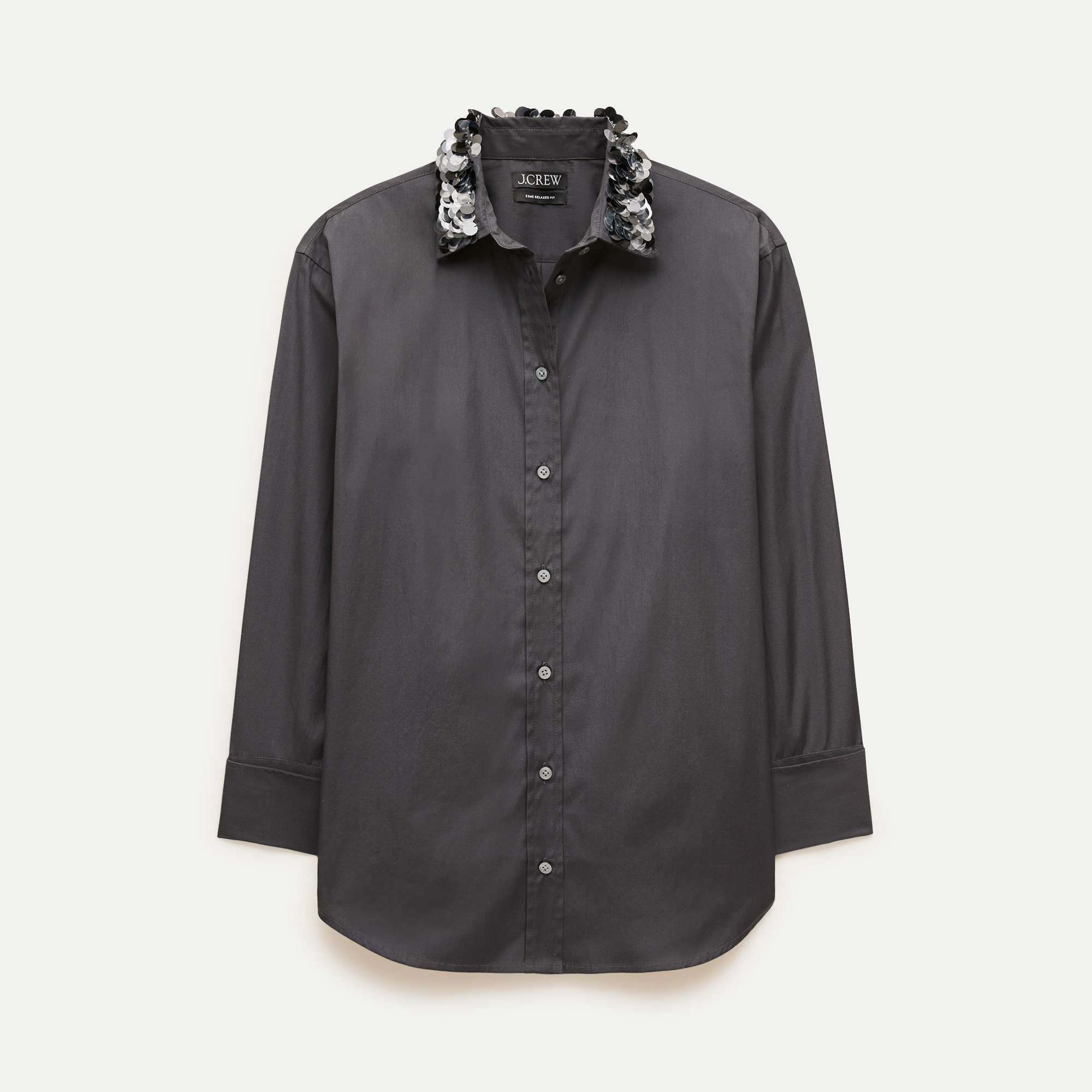 Esme button-up shirt in embellished Greenwich poplin