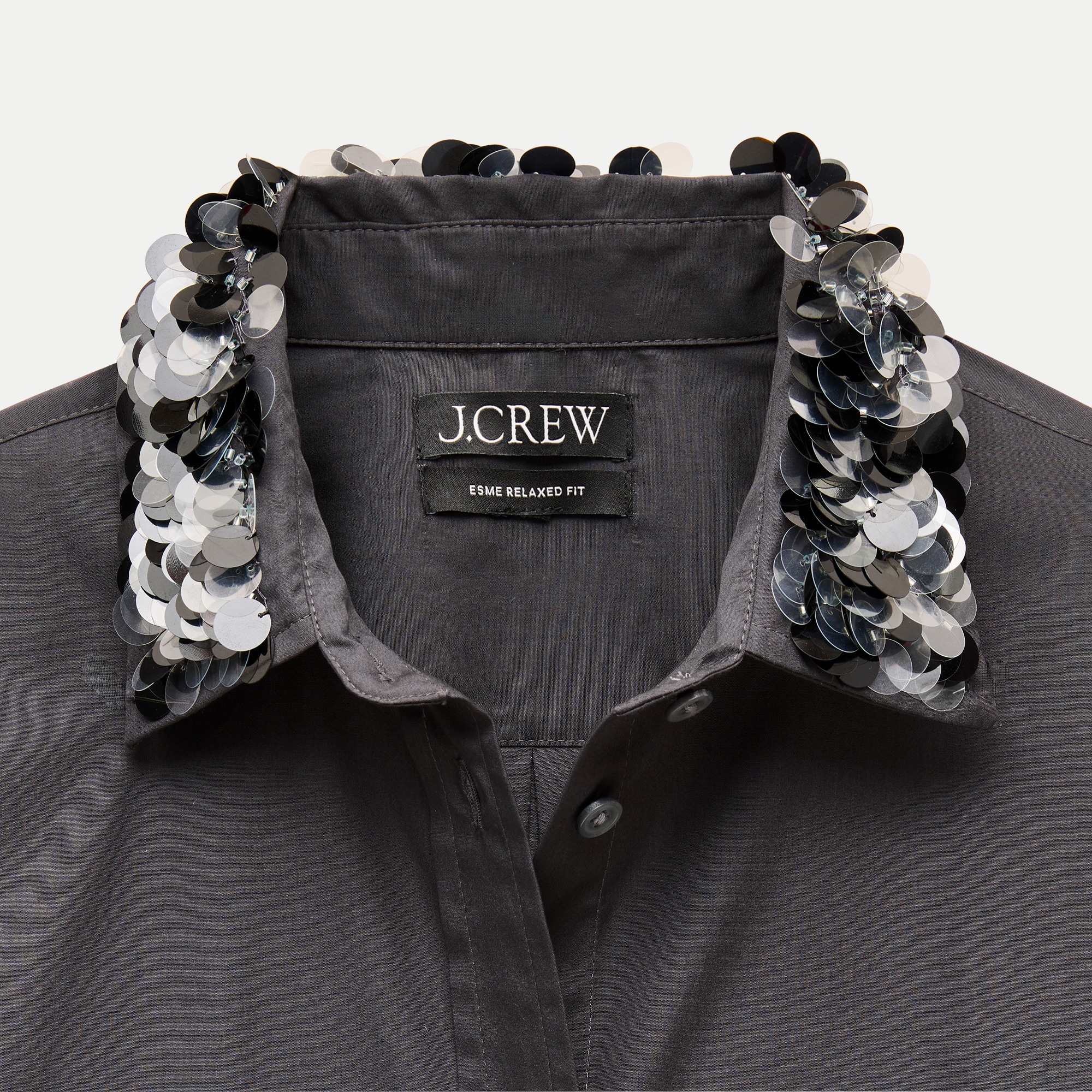 Esme button-up shirt in embellished Greenwich poplin