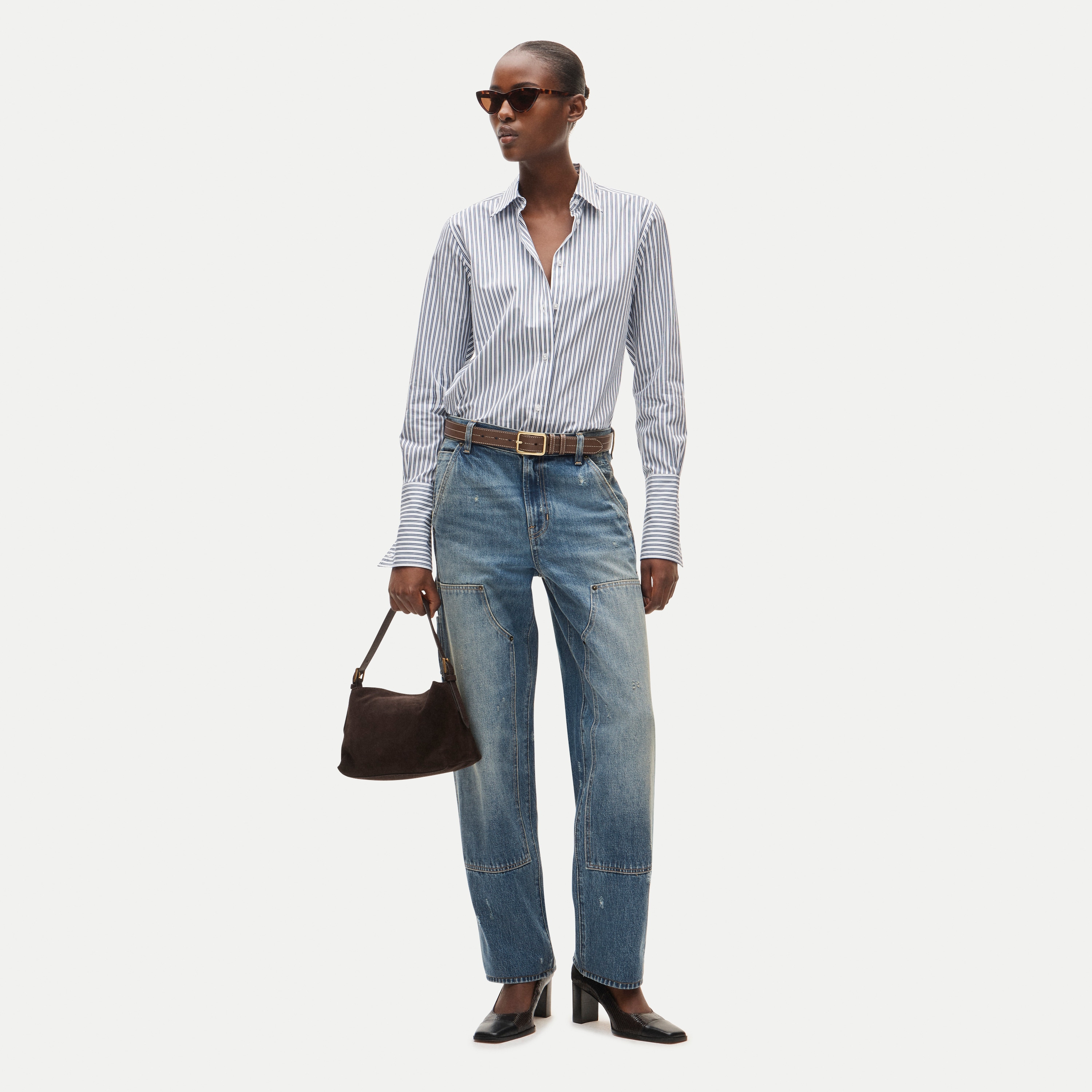 Jules classic-fit button-up shirt in striped Greenwich poplin