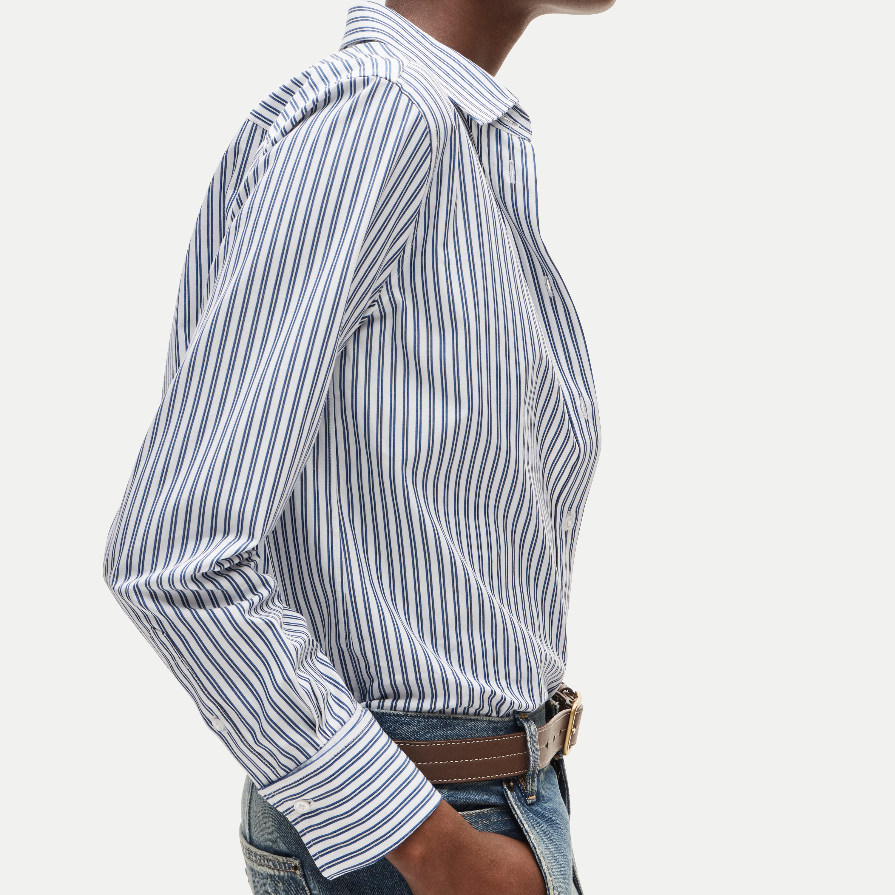 Jules classic-fit button-up shirt in striped Greenwich poplin