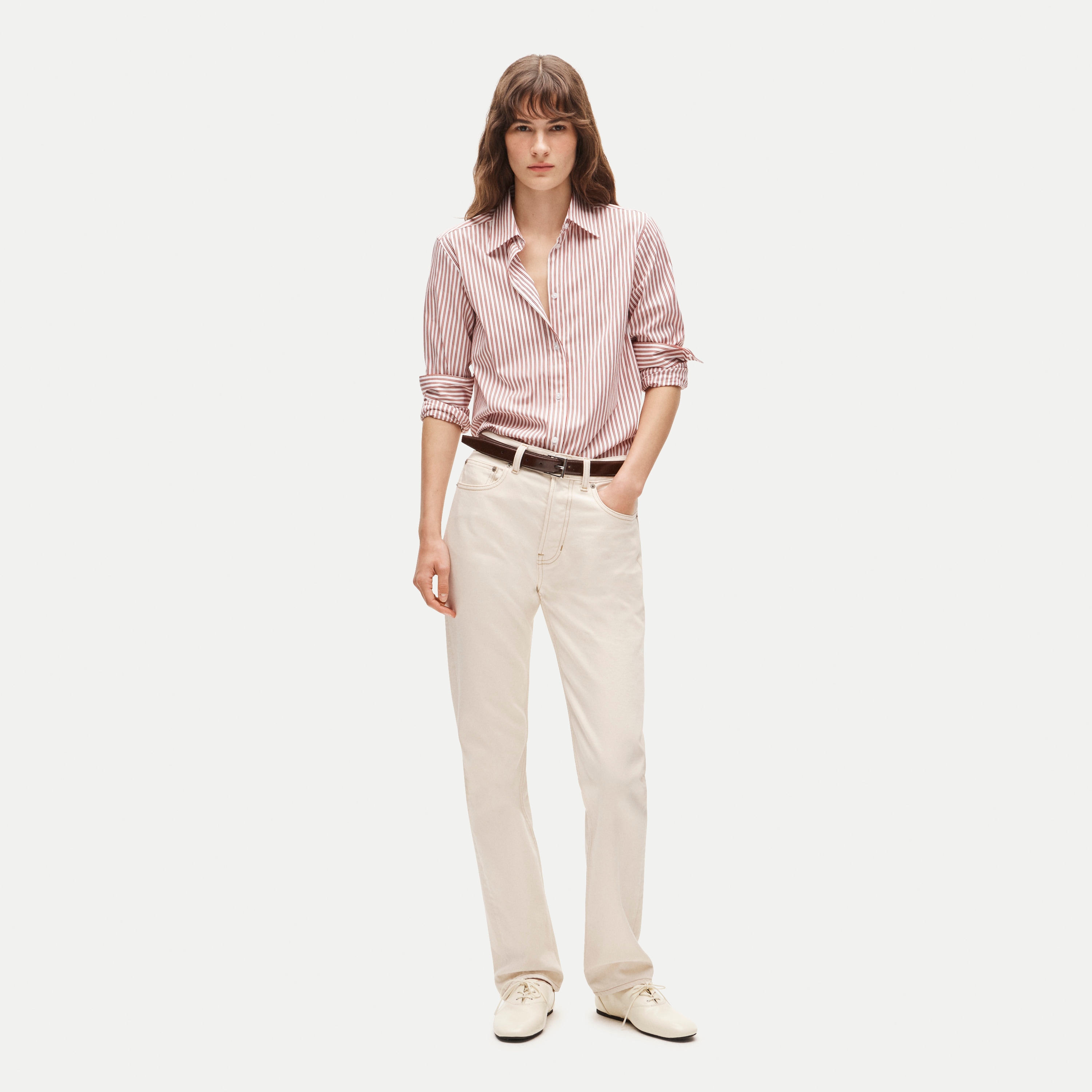 Jules classic-fit button-up shirt in striped Greenwich poplin