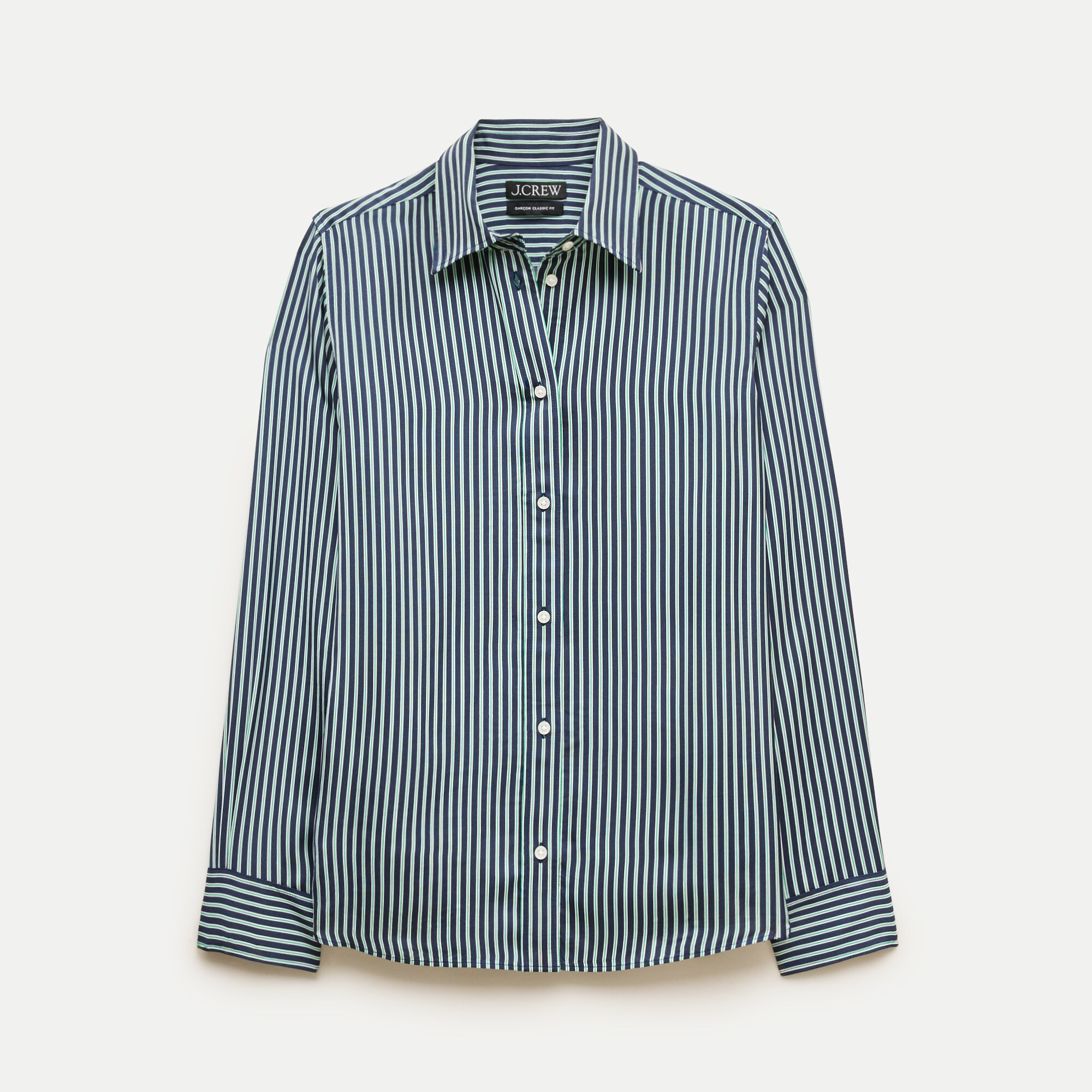 Jules classic-fit button-up shirt in striped viscose twill