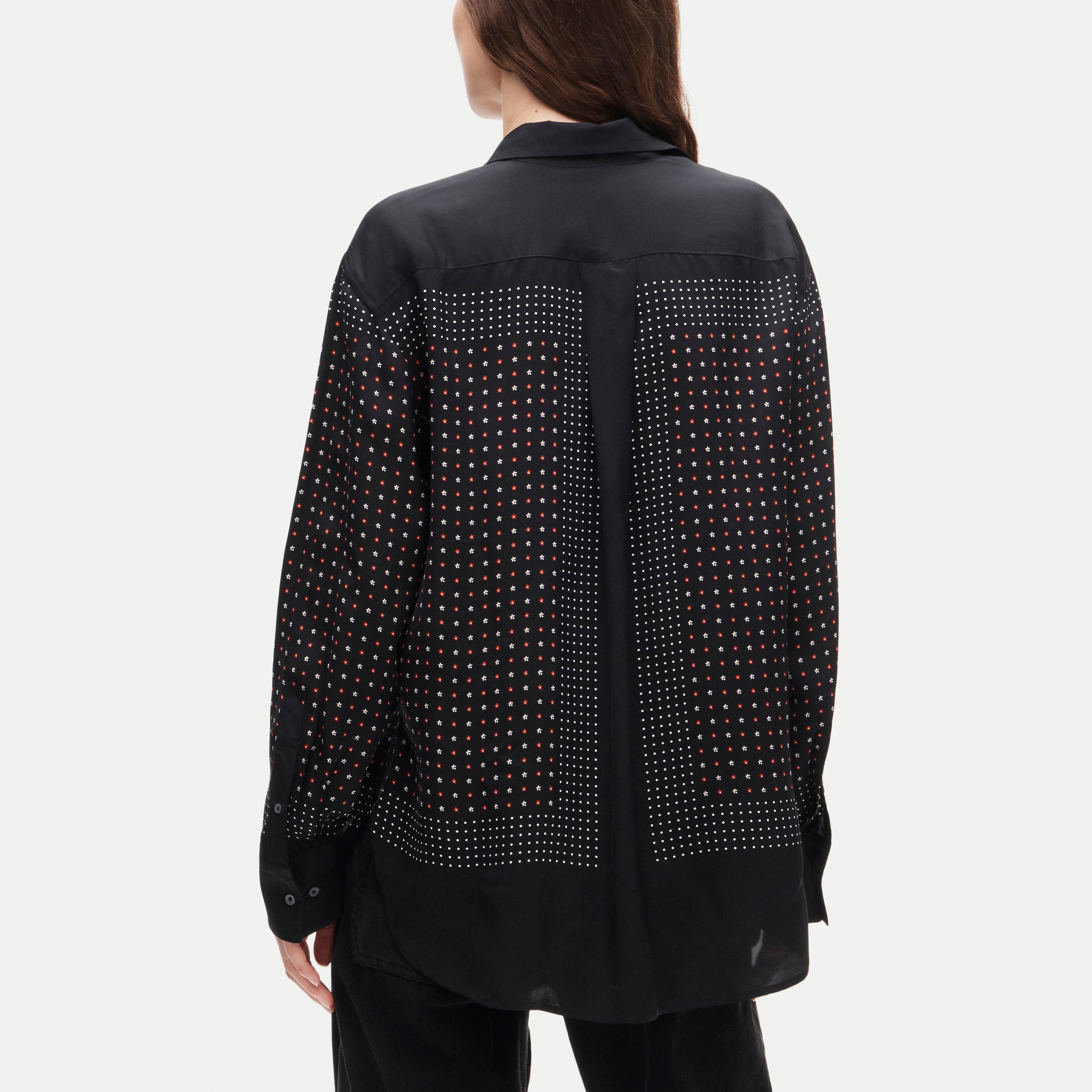 Esme button-up shirt in scarf-print viscose twill