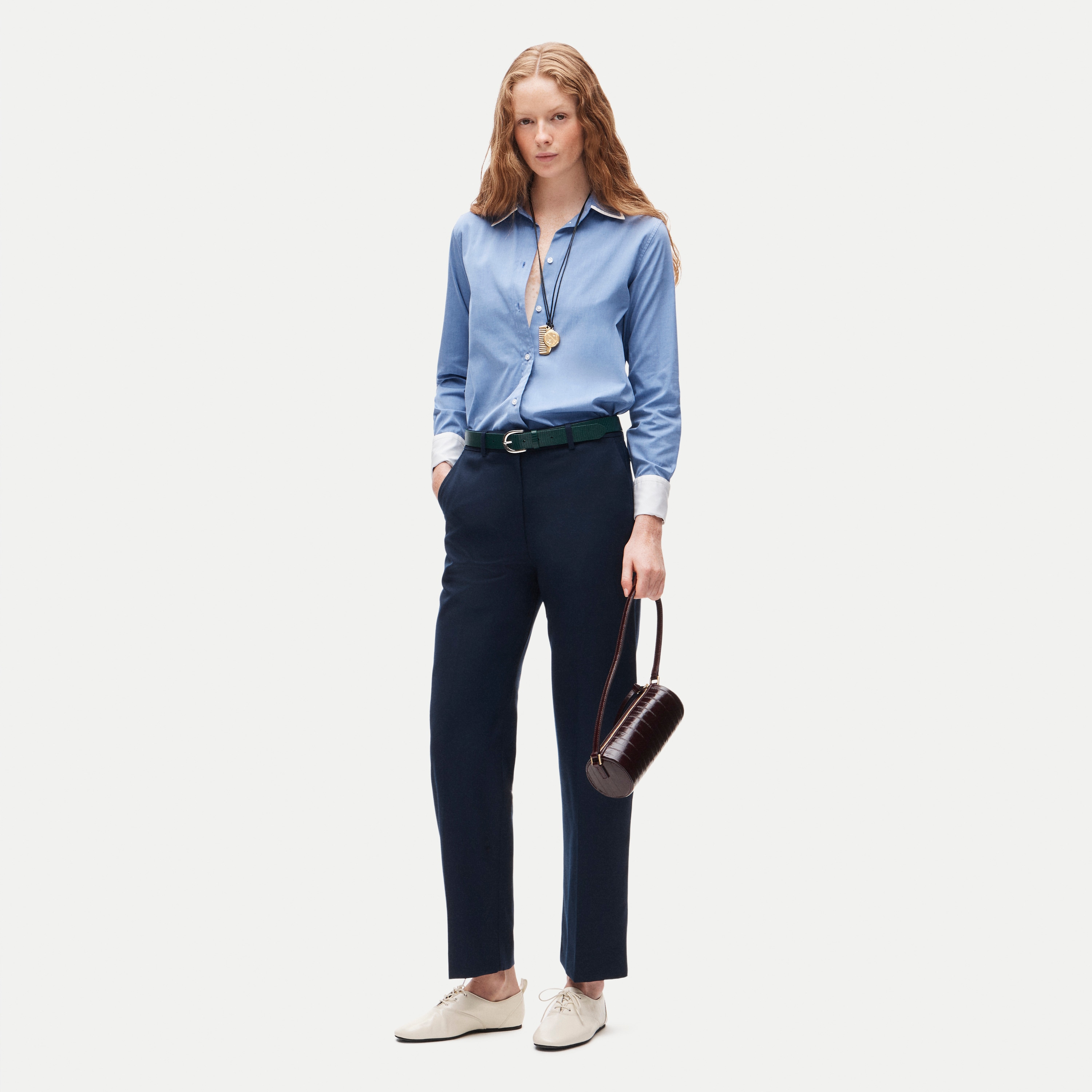 Jules double-layer button-up shirt in Greenwich poplin - thumbnail 2