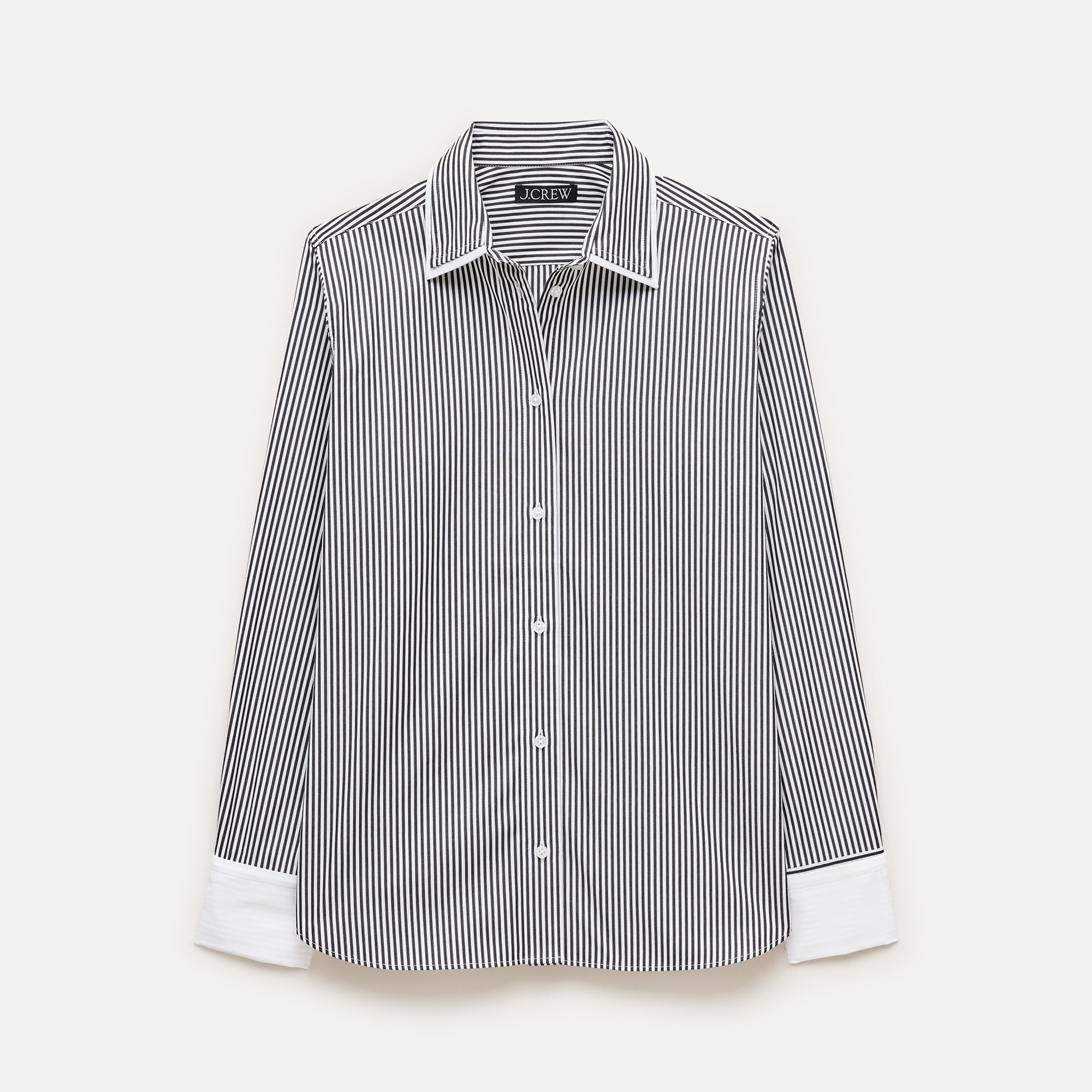 Jules double-layer button-up shirt in striped Greenwich poplin