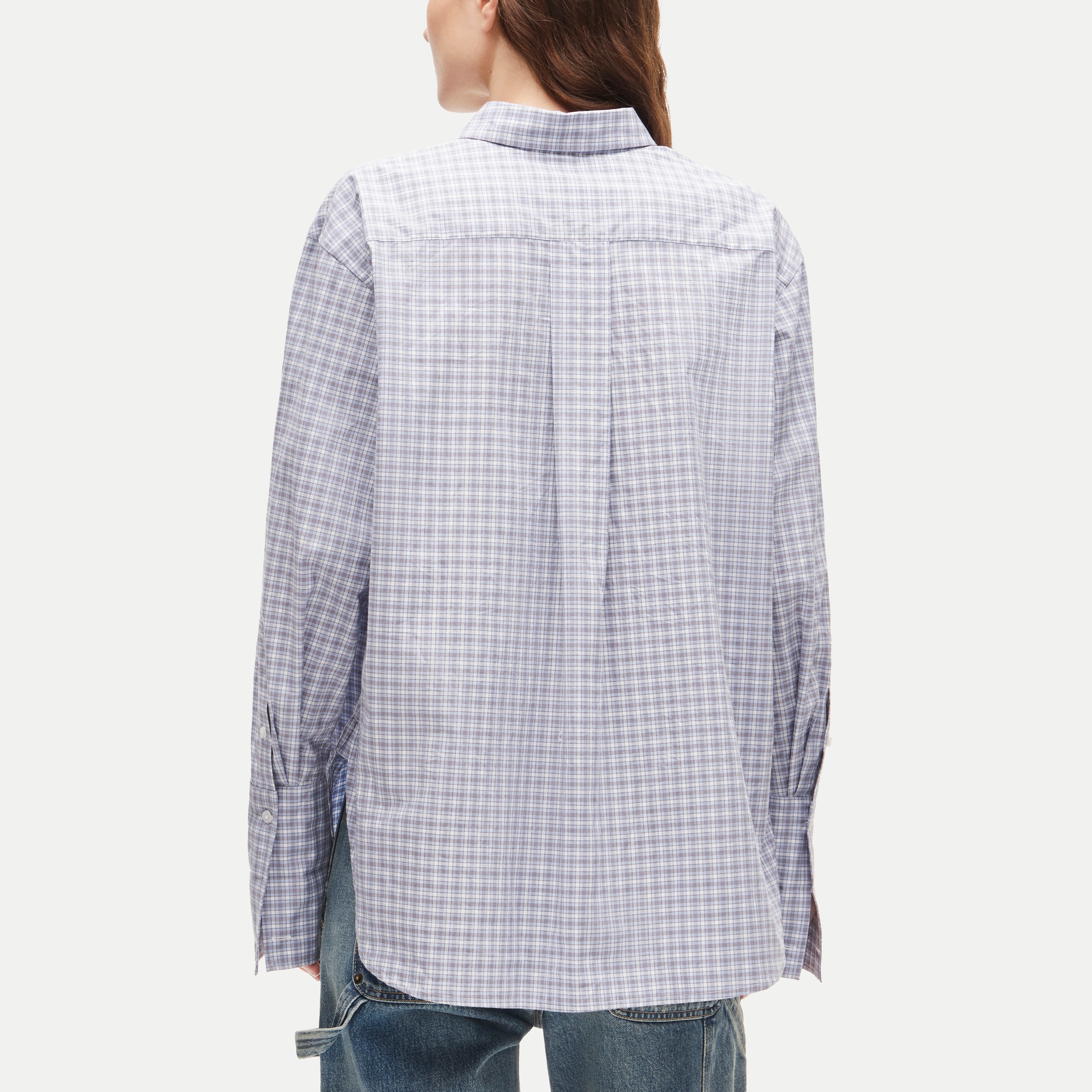 Esme relaxed-fit button-up shirt in plaid Greenwich poplin