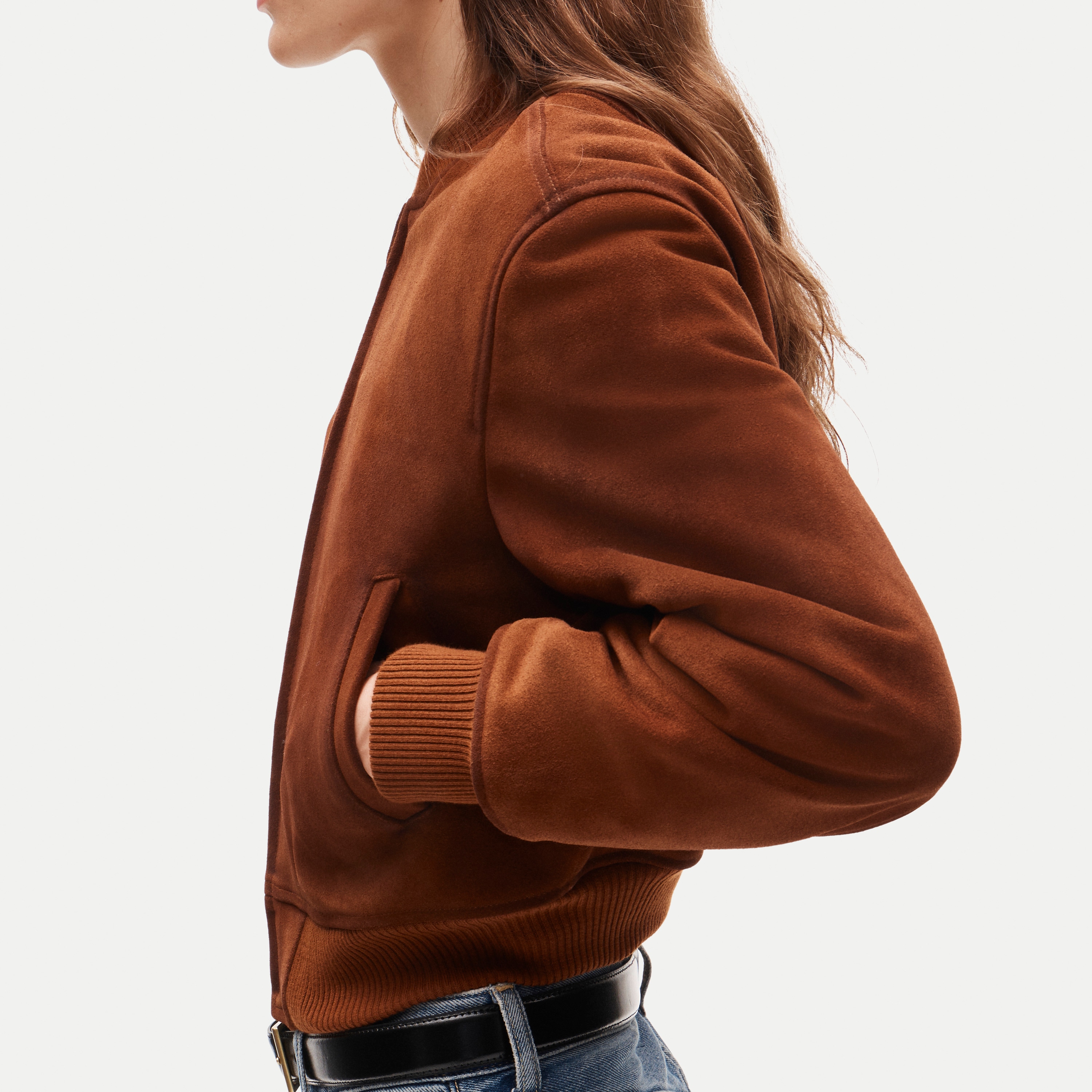 Collection suede bomber jacket