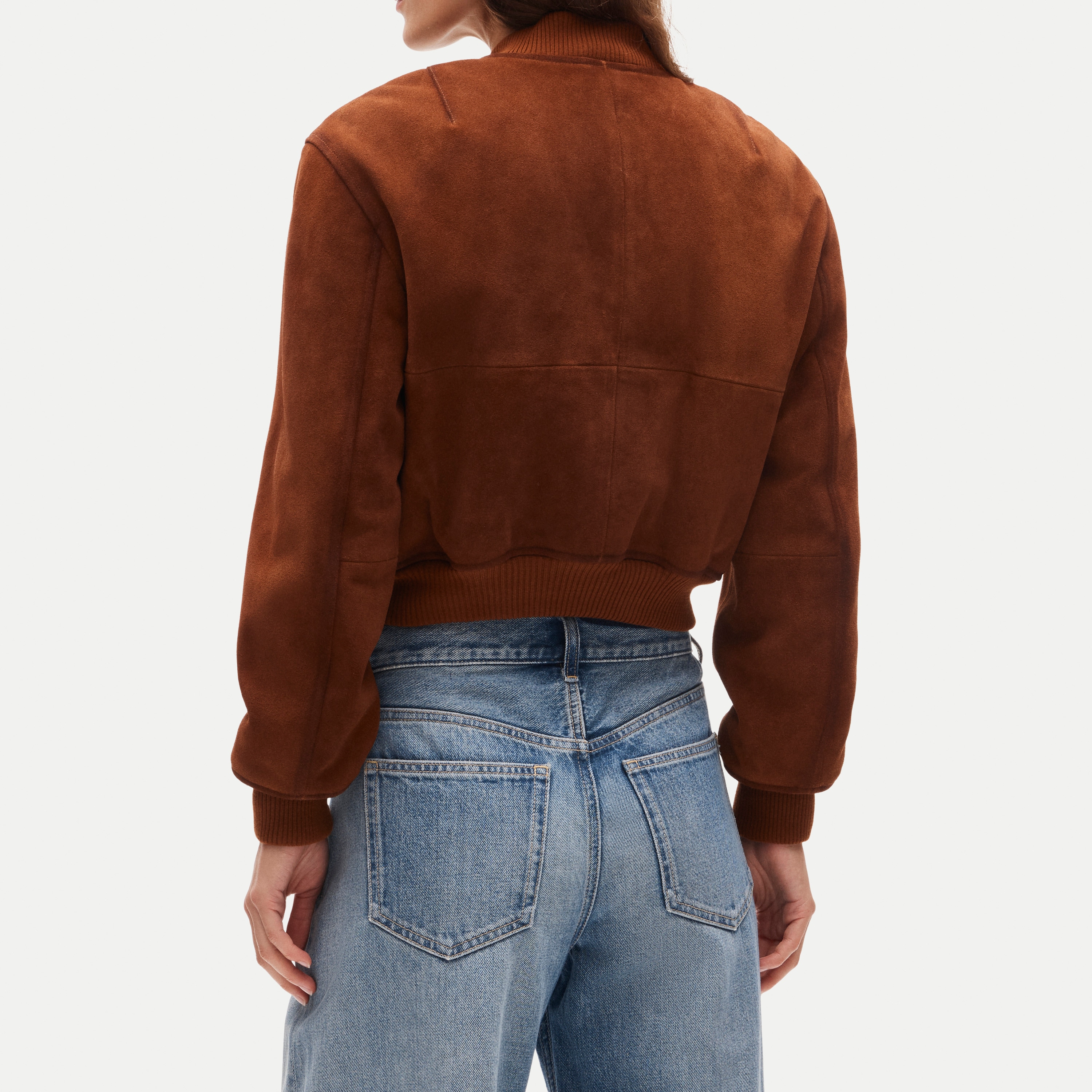Collection suede bomber jacket