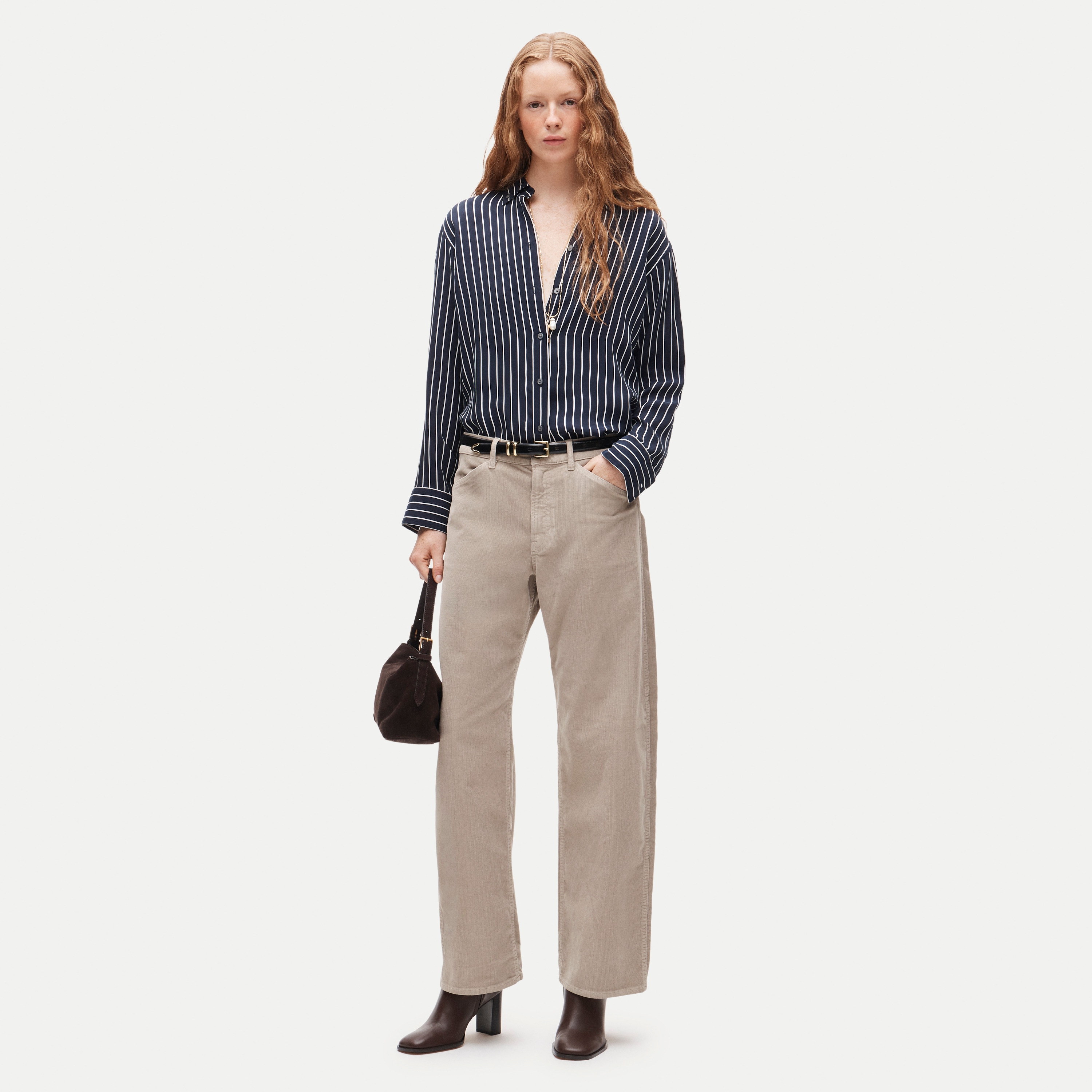Zoe barrel pant in stretch corduroy