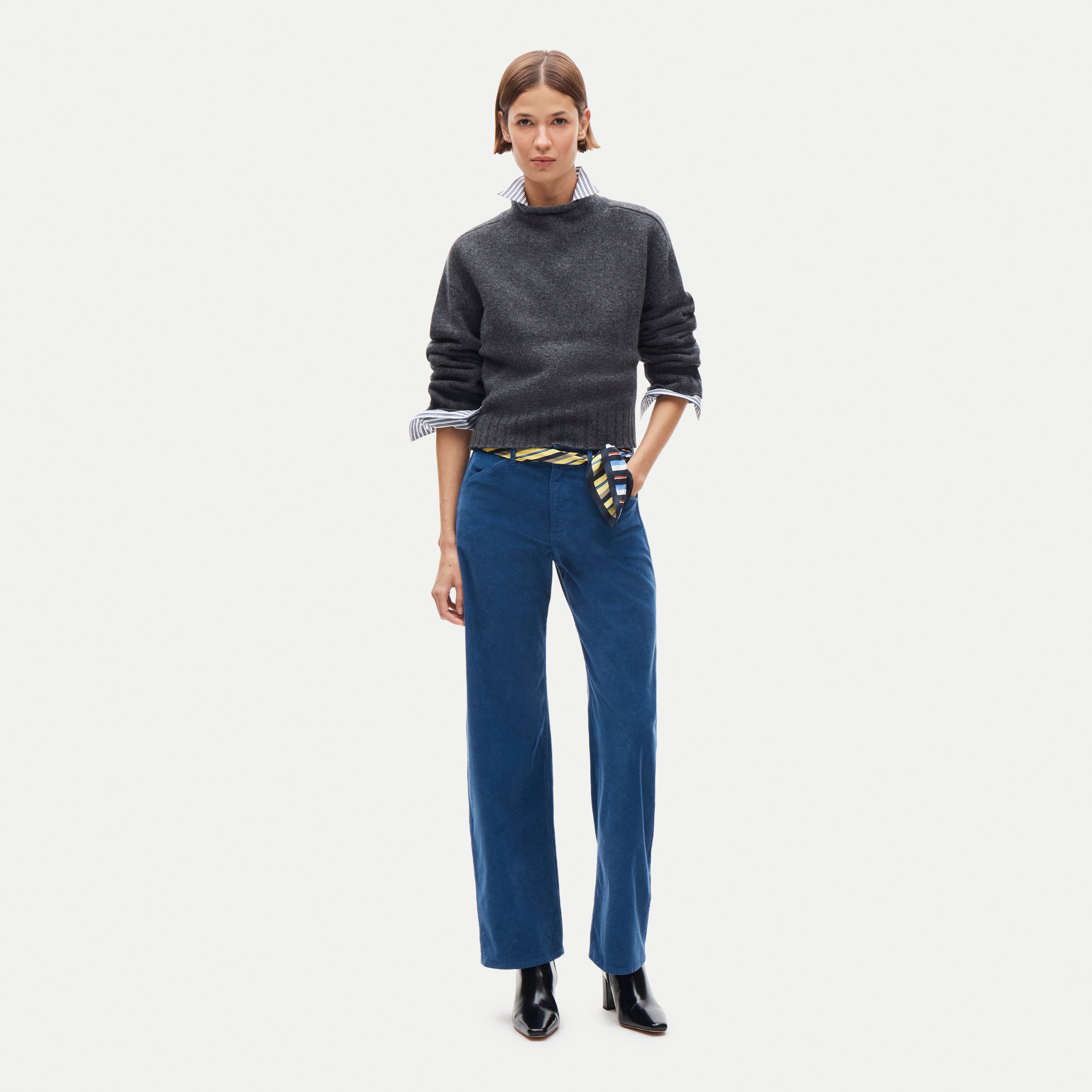 Zoe barrel pant in stretch corduroy