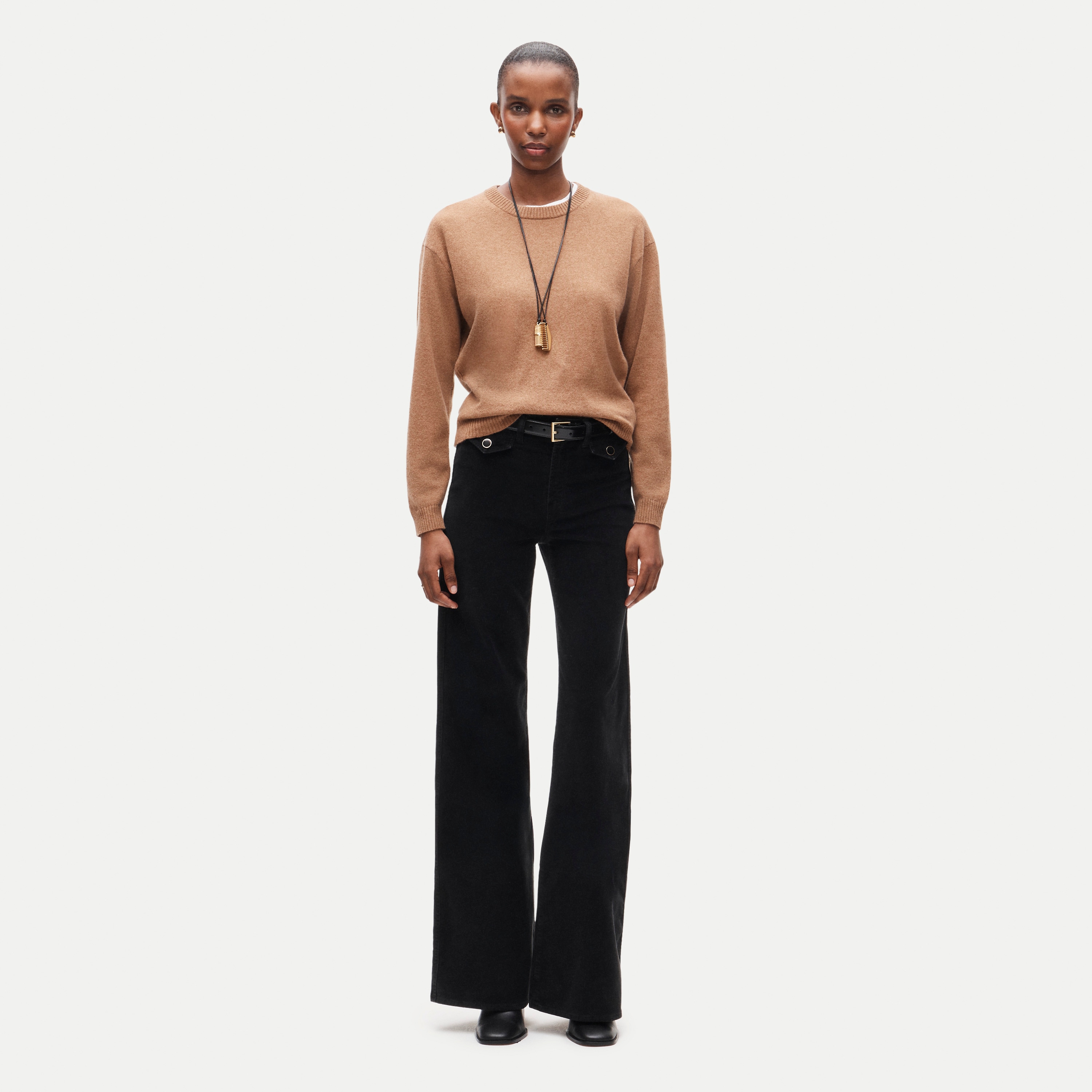Wide-leg trouser in stretch corduroy