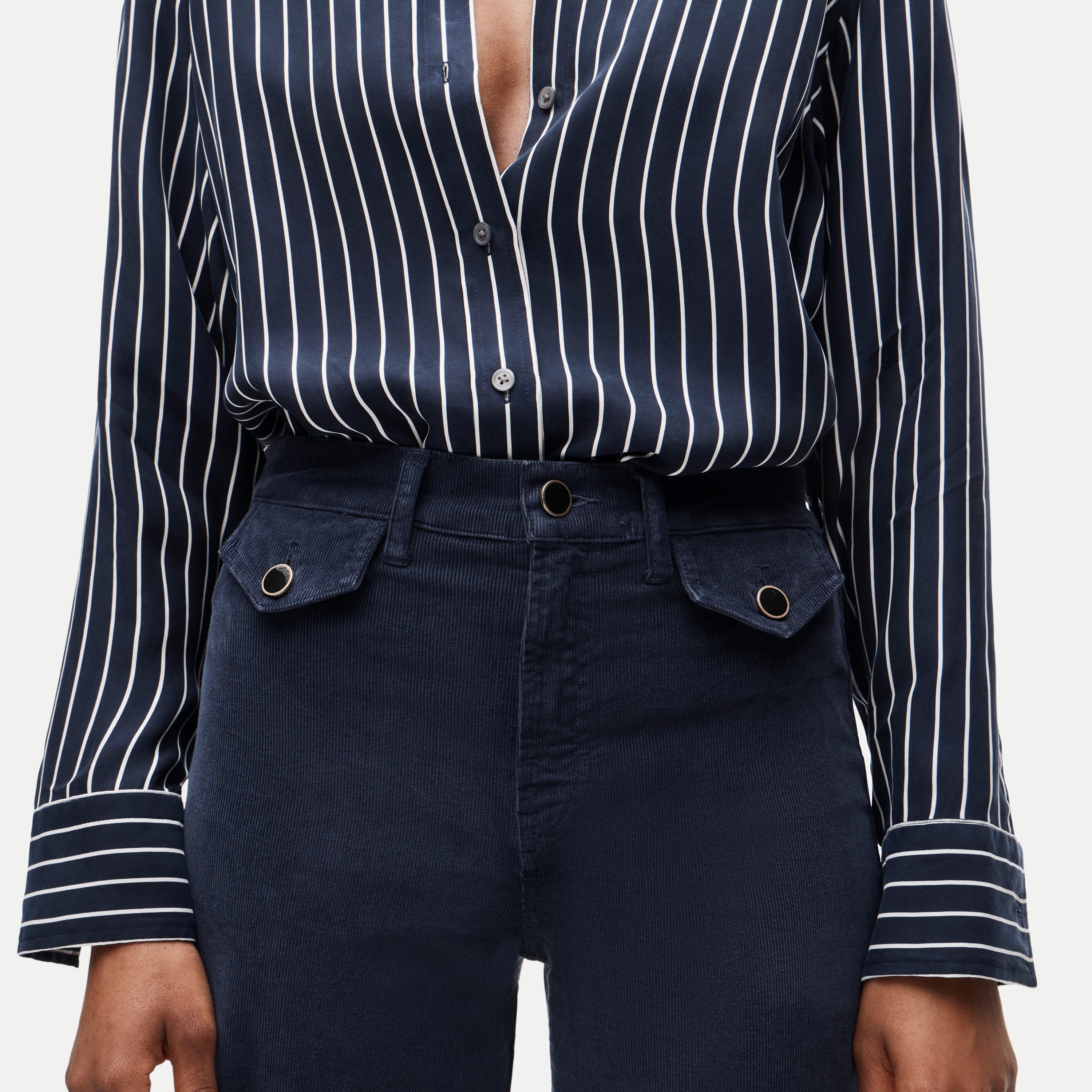 Wide-leg trouser in stretch corduroy