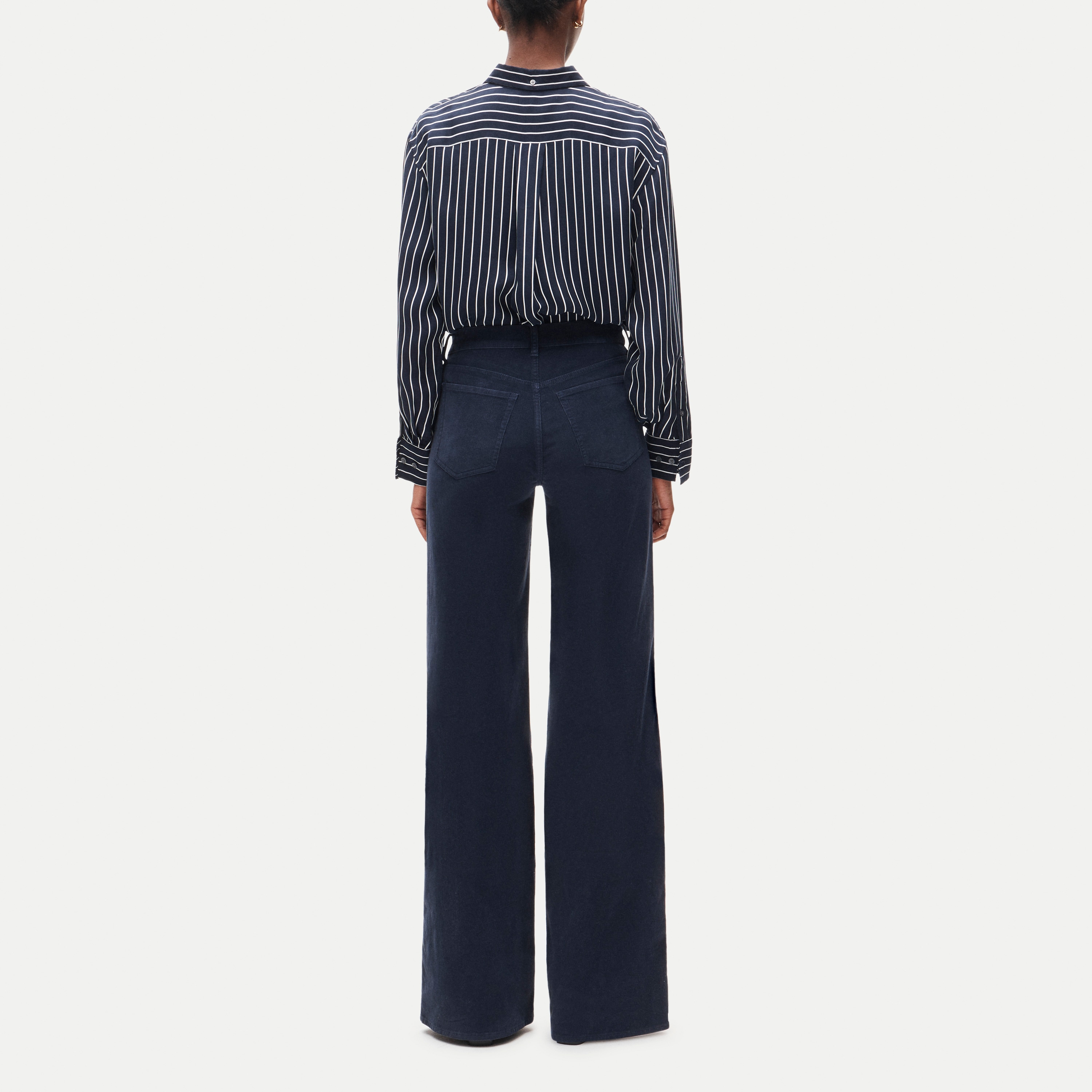 Wide-leg trouser in stretch corduroy