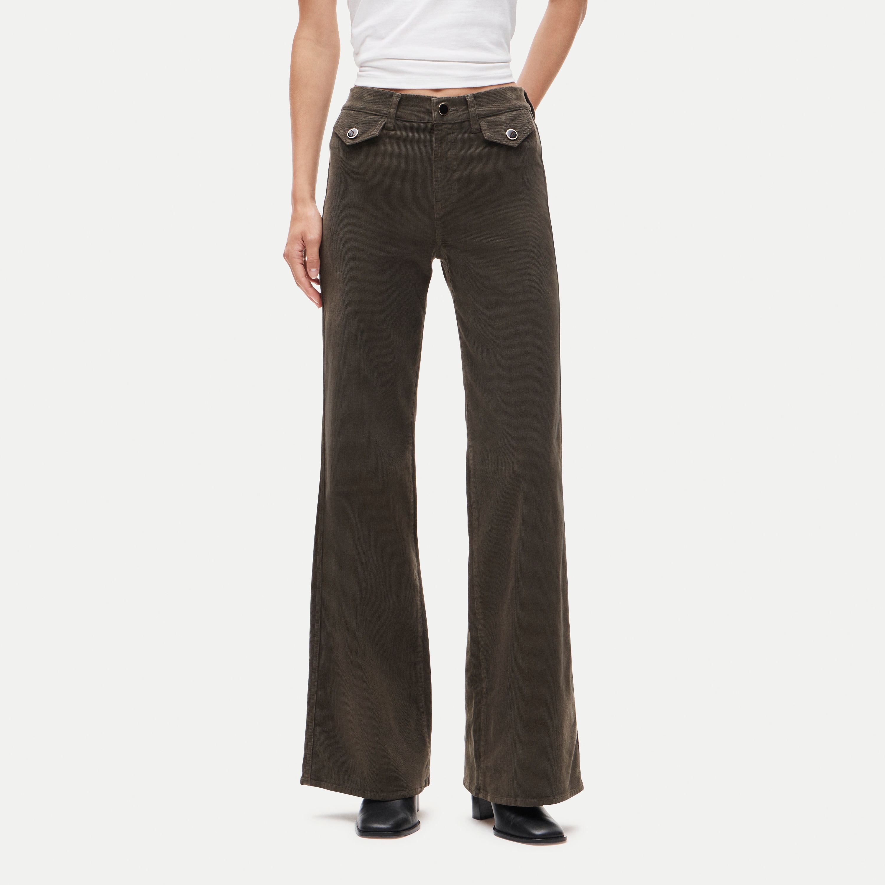 Wide-leg trouser in stretch corduroy - thumbnail 4