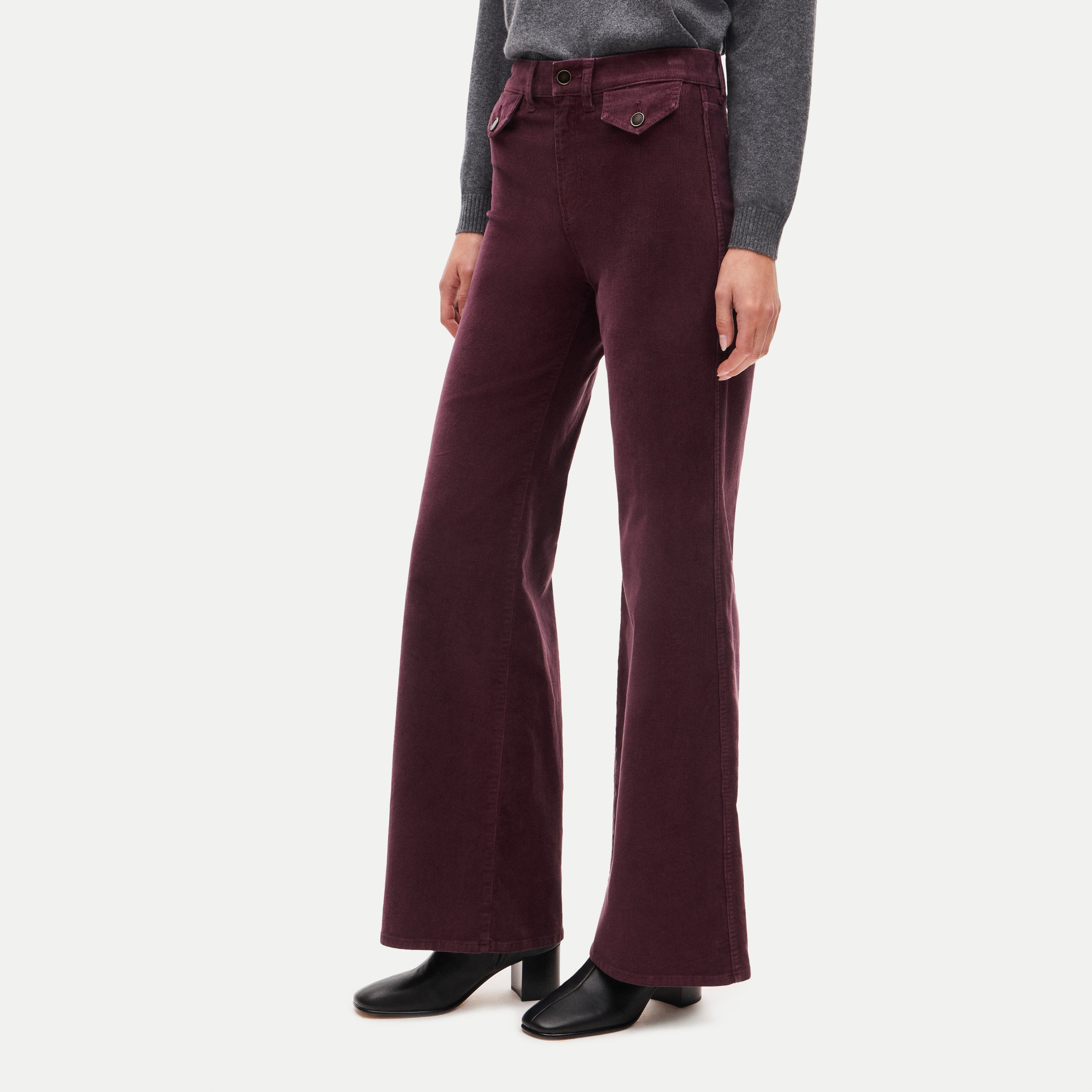 Wide-leg trouser in stretch corduroy