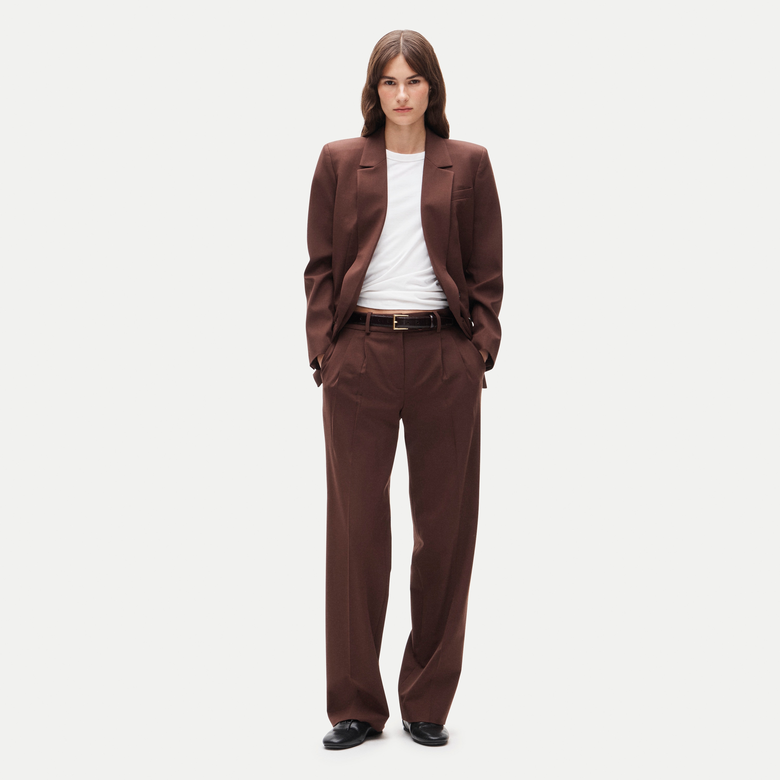 Essential trouser in lightspun wool blend