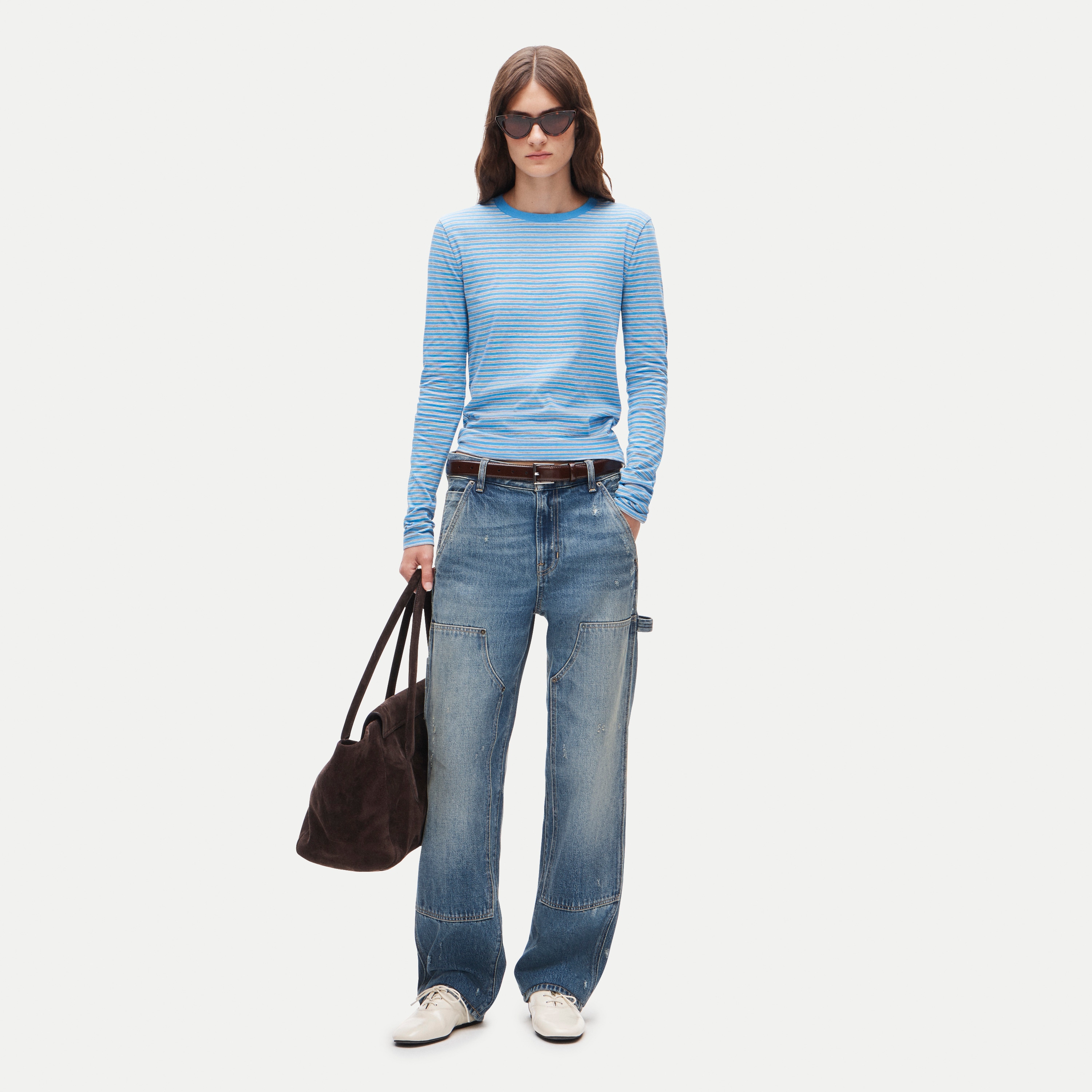 Vintage jersey long-sleeve T-shirt in stripe - thumbnail 2