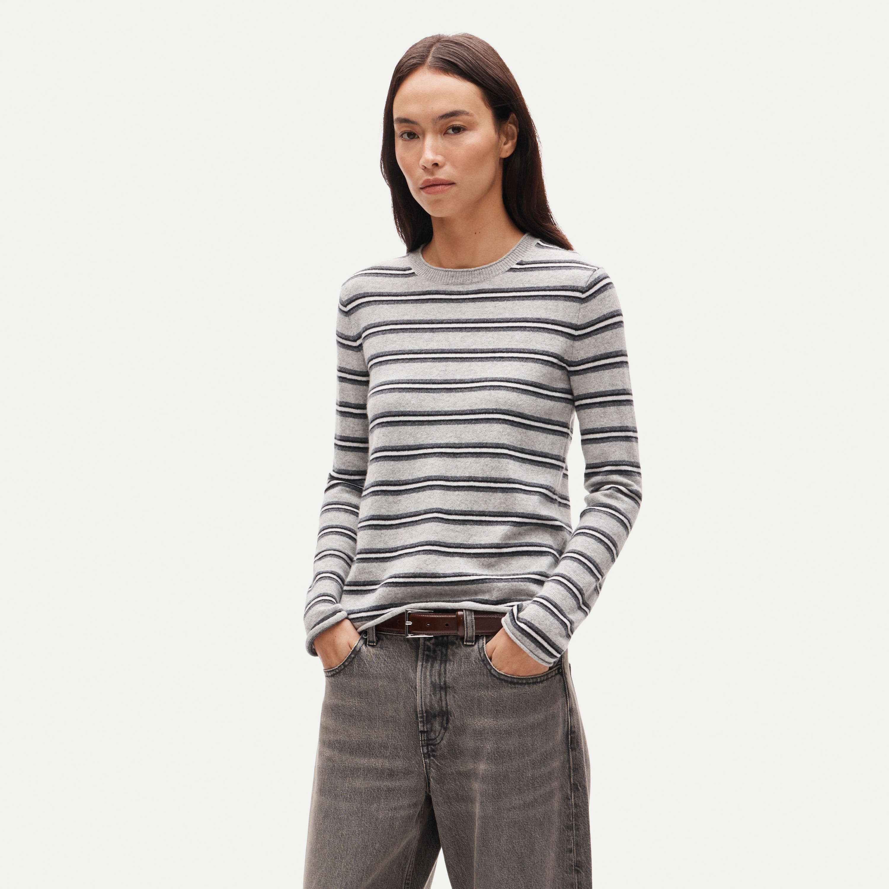 Rolled Cashmere Long-sleeve Sweater In Stripe For Women | J.Crew