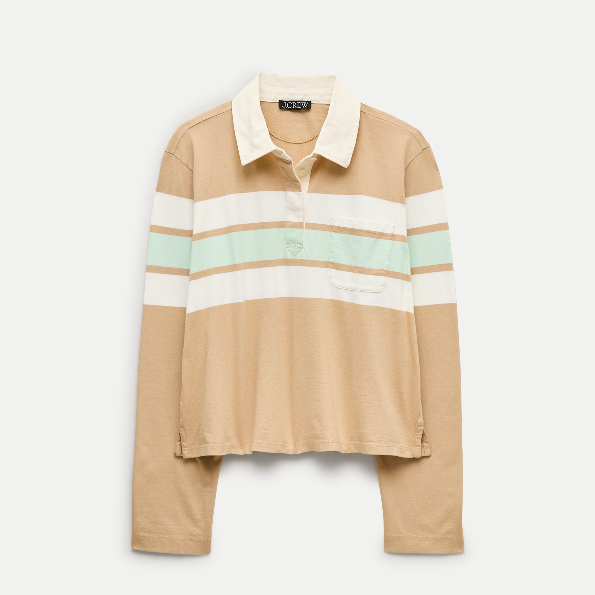 Boyfriend jersey cropped rugby shirt in stripe