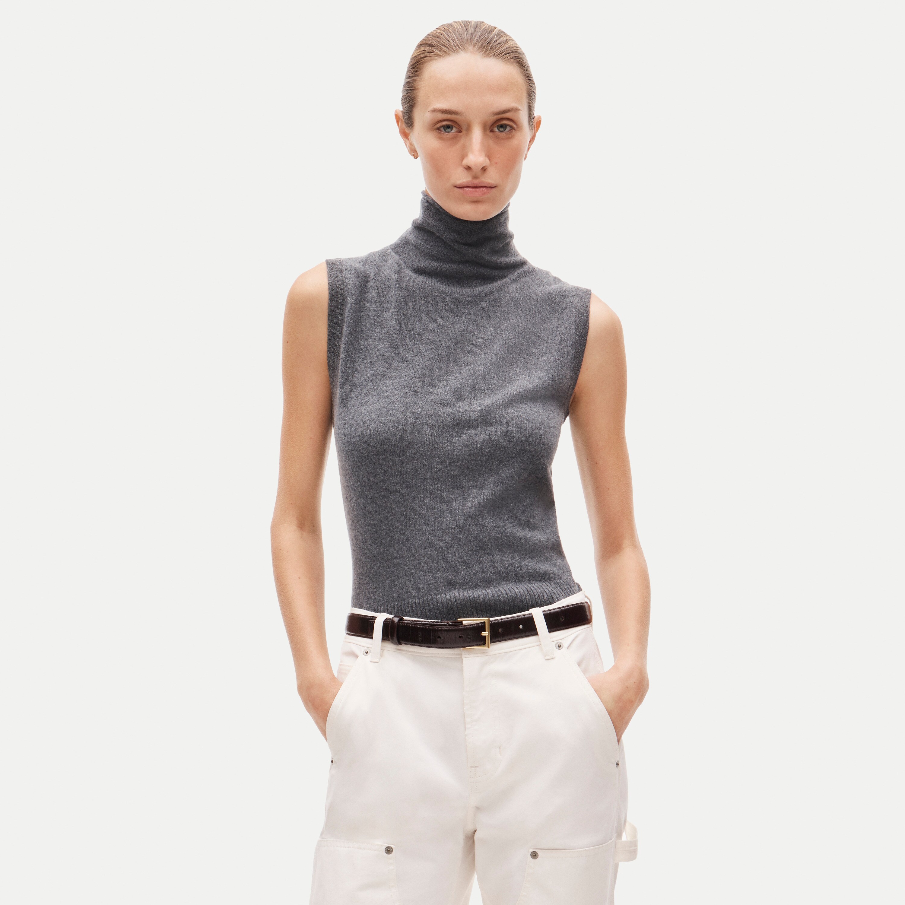 Cashmere turtleneck sweater shell