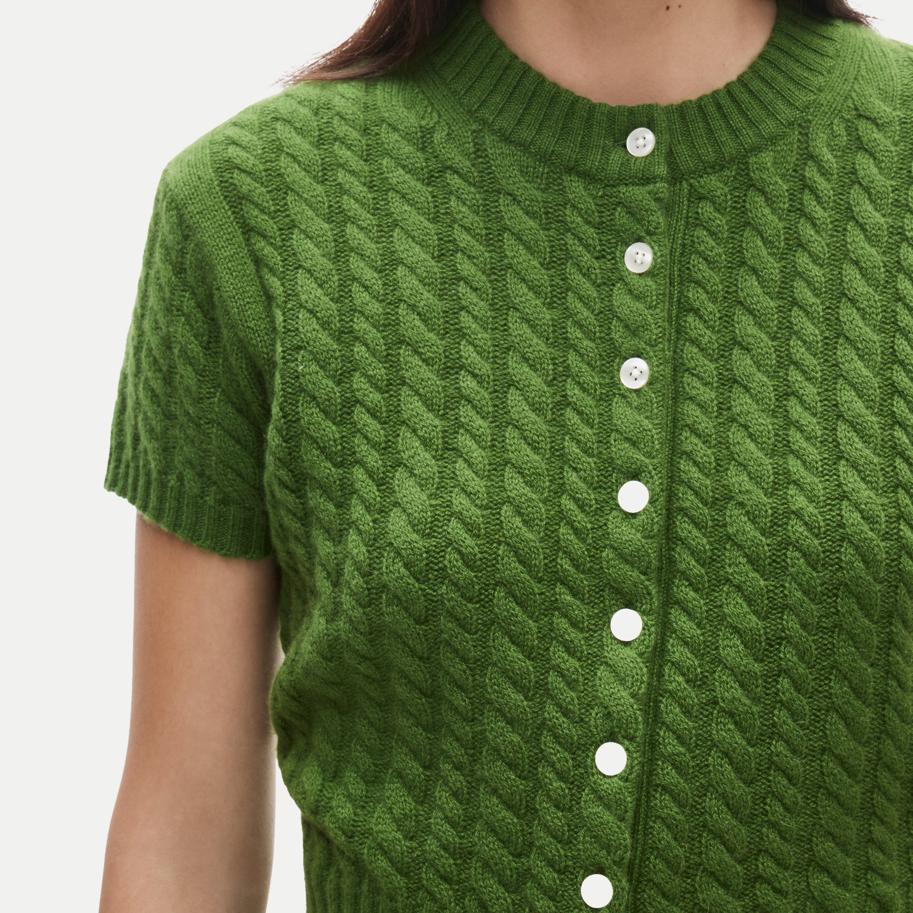 Cashmere Short-sleeve Cable-knit Cardigan For Women | J.Crew
