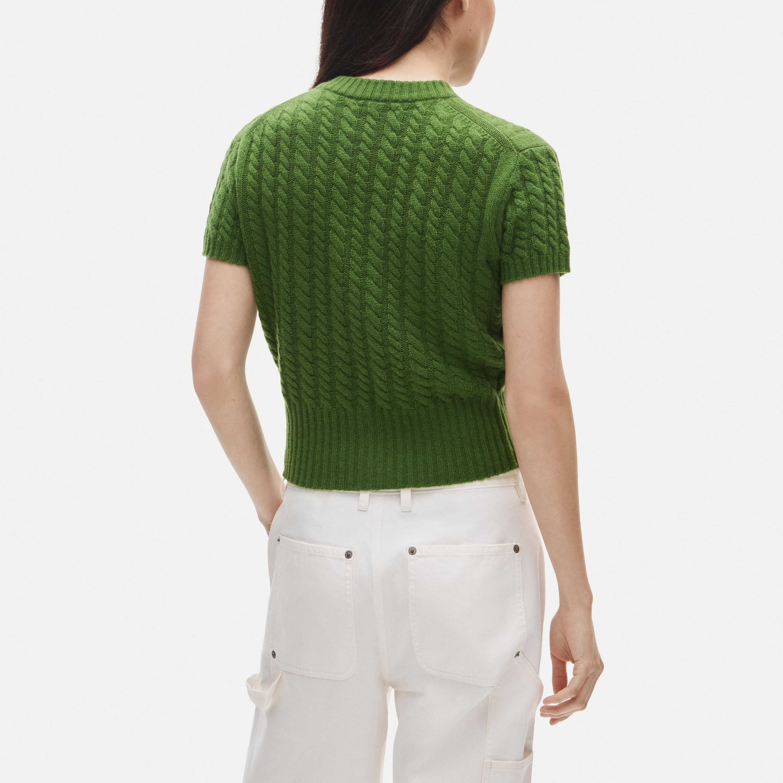 Cashmere Short-sleeve Cable-knit Cardigan For Women | J.Crew