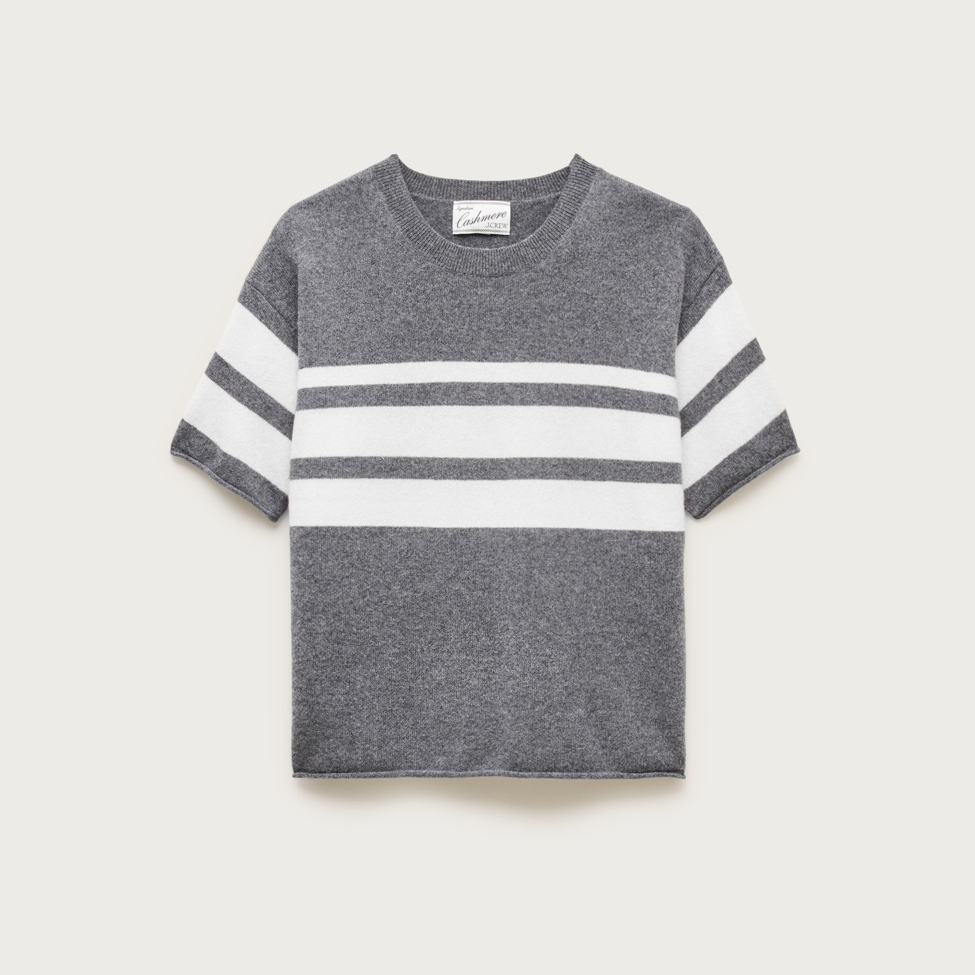 Brushed Cashmere Boatneck T-shirt In Stripe For Women | J.Crew