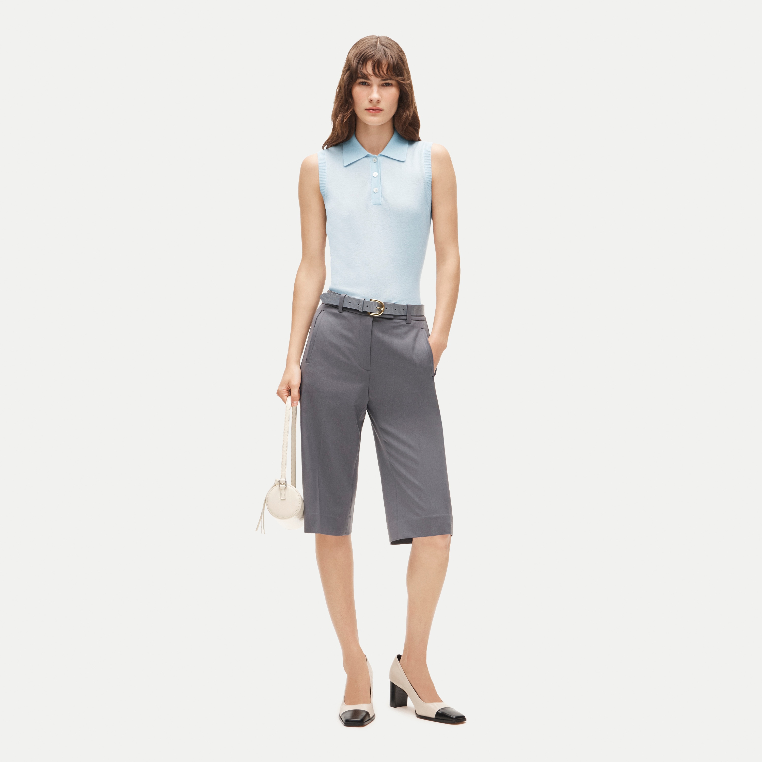 Cashmere polo sweater shell - thumbnail 4